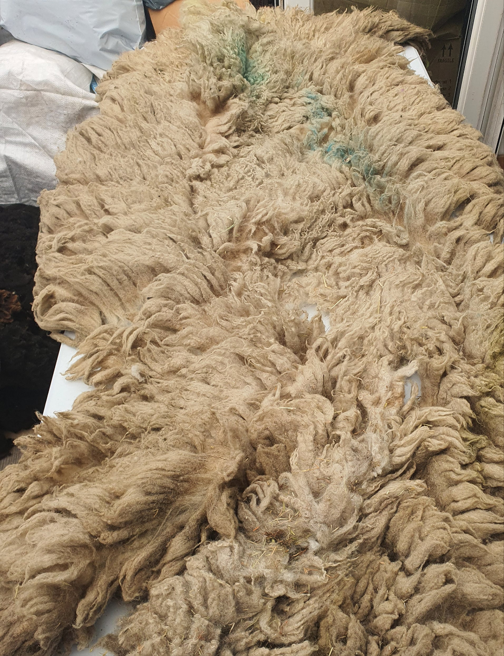 Raw fleece for gardening