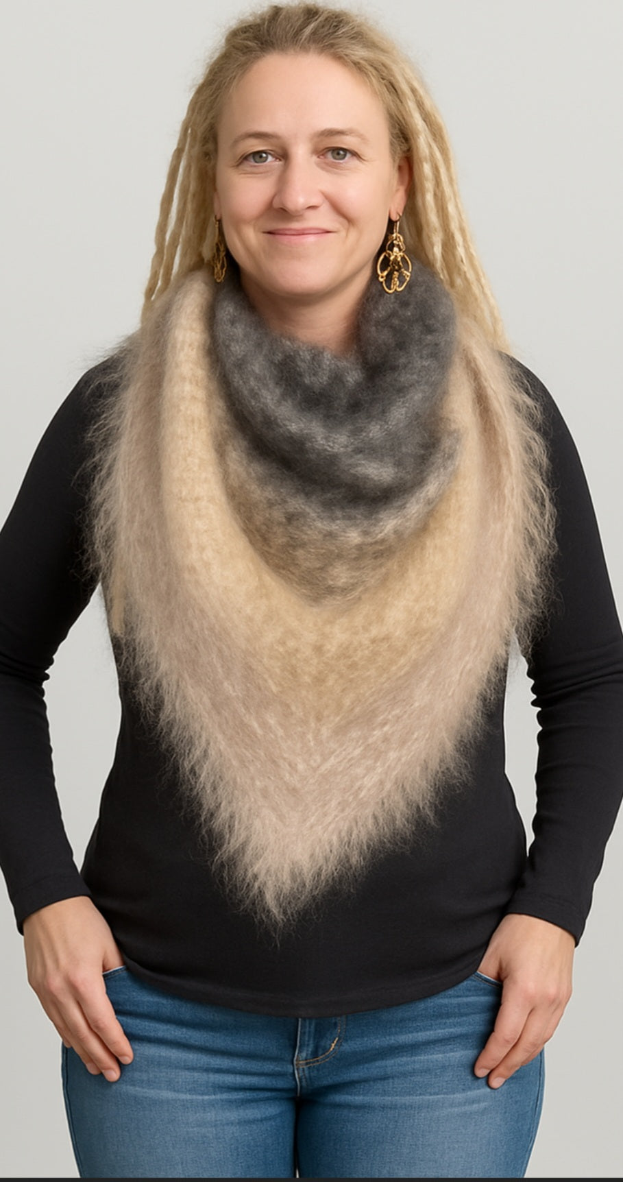 Handmade items made from pet fur yarn.
