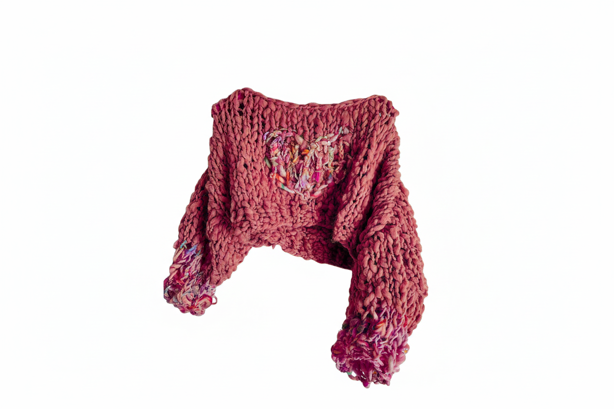 Instant Knit-ification Homespun Heart Cropped Sweater (Knitting Pattern)
