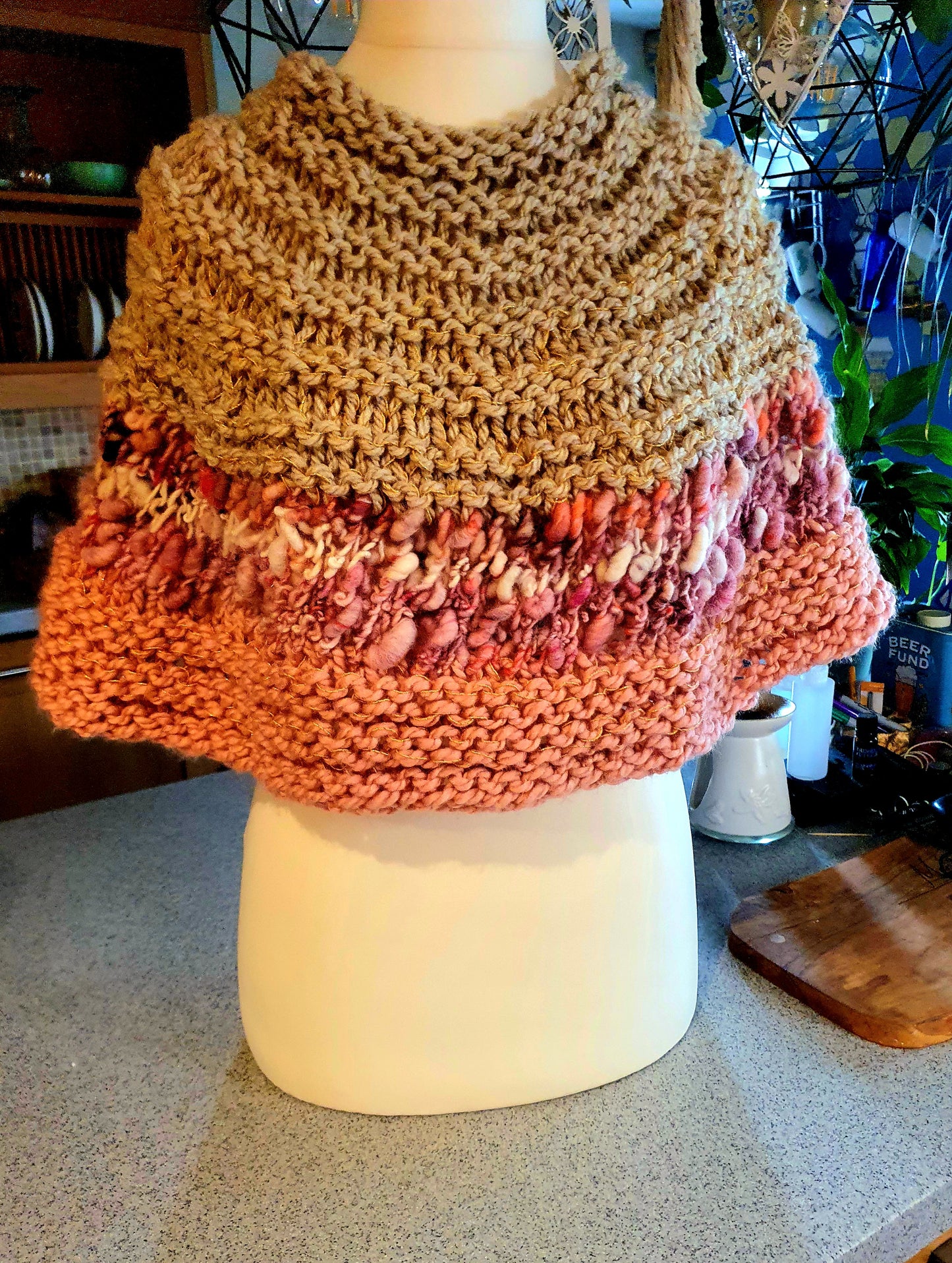 Handmade items made from handspun yarn. (Pet fur yarn and sheeps wool yarn).