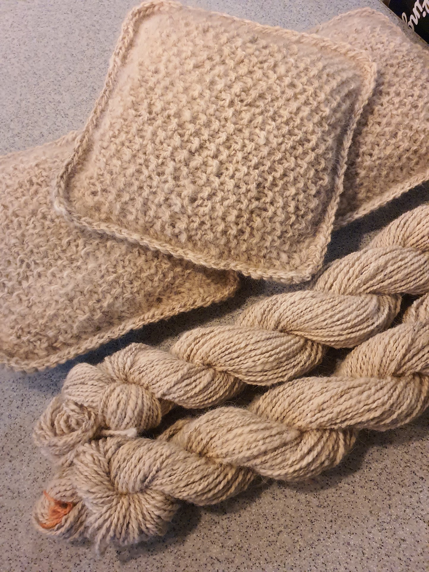 Handmade items made from pet fur yarn.