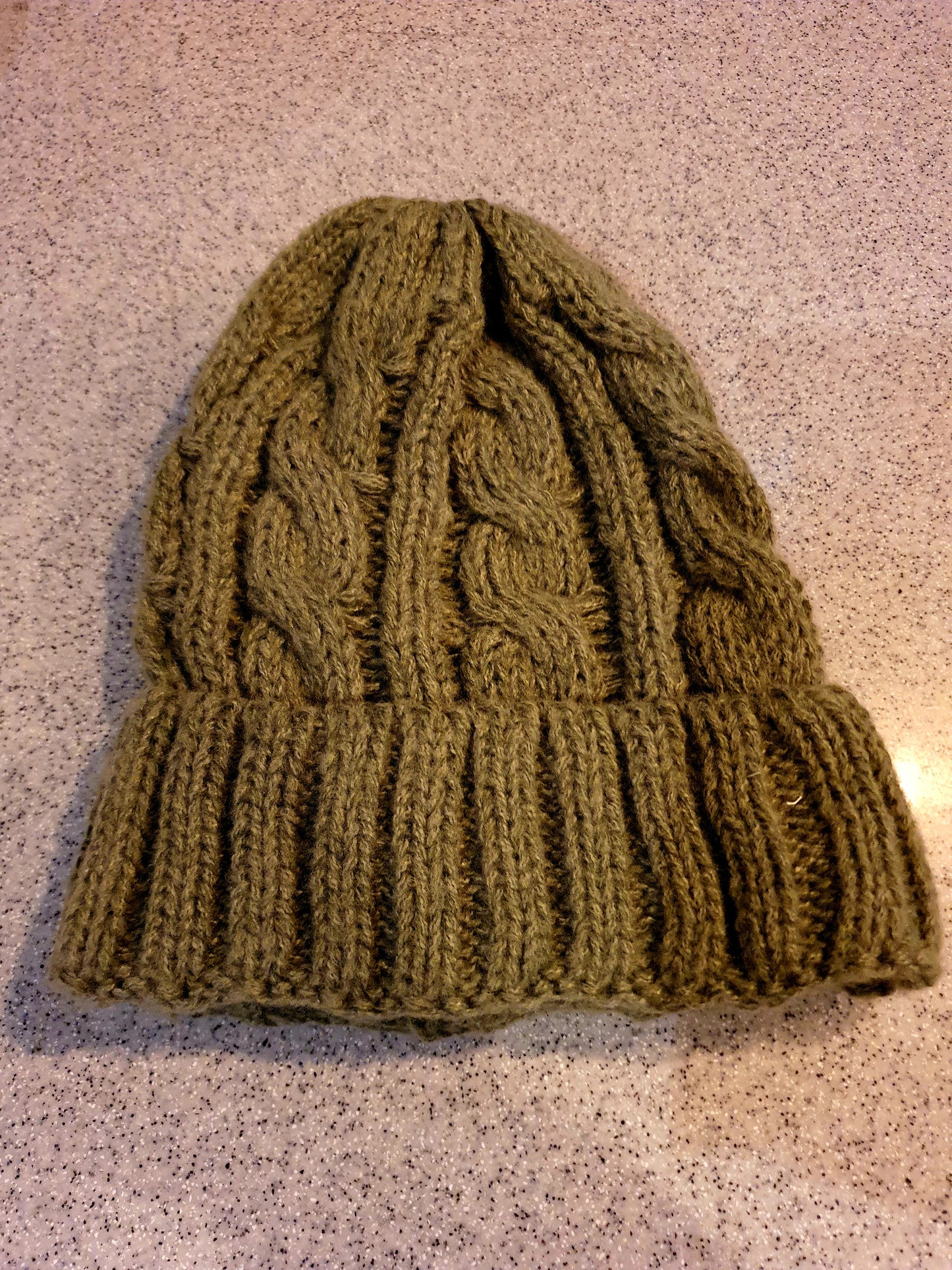 Hand knitted cable hat