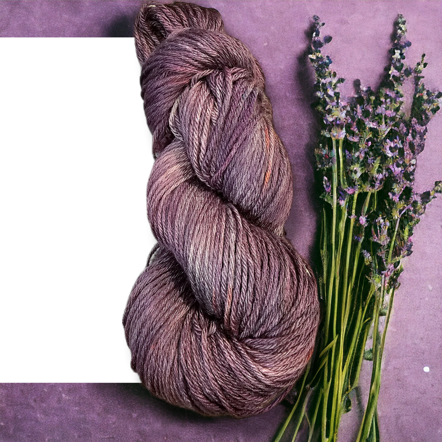 Hand dyed yarn - Heather collection (Deep Purple)