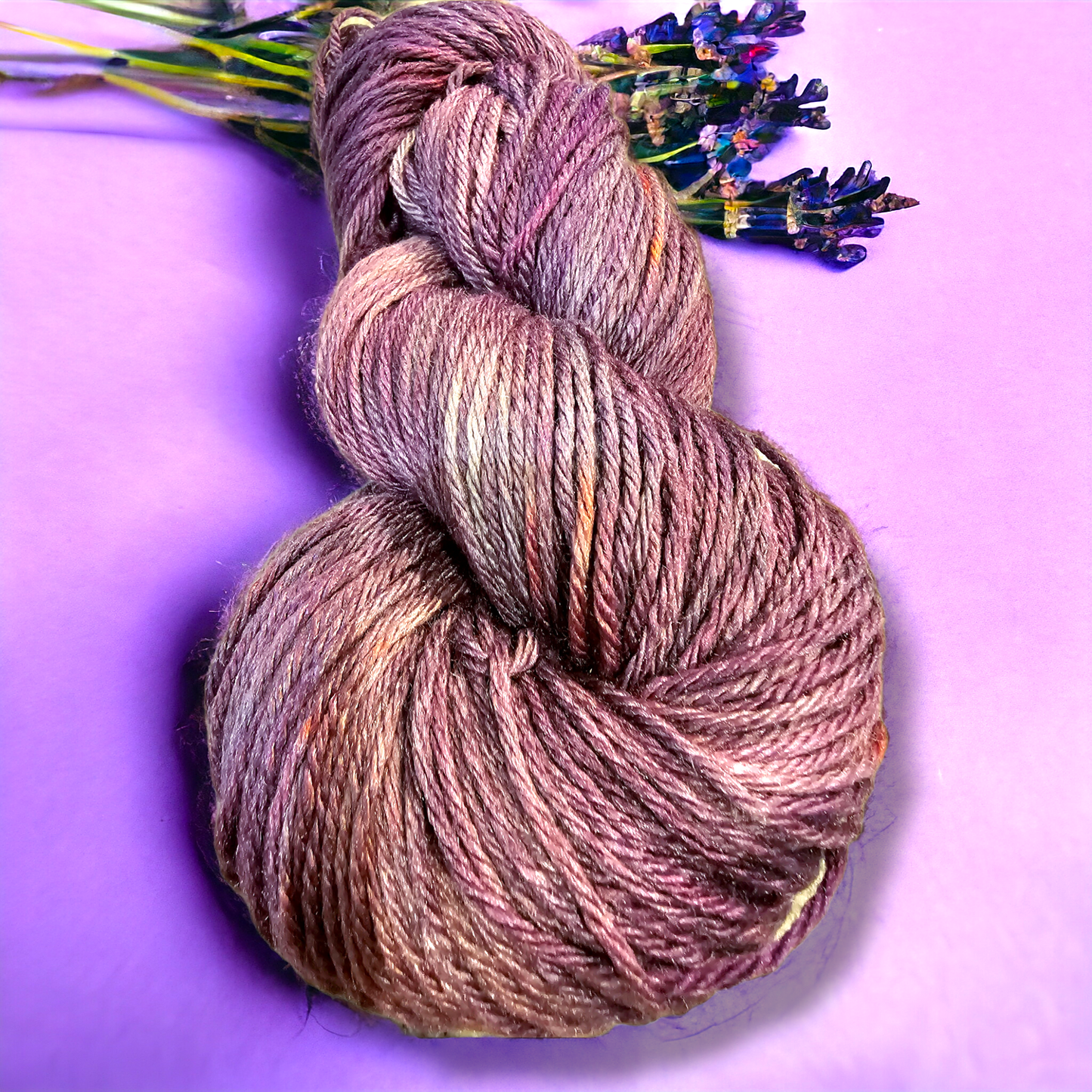 Hand dyed yarn - Heather collection (Deep Purple)