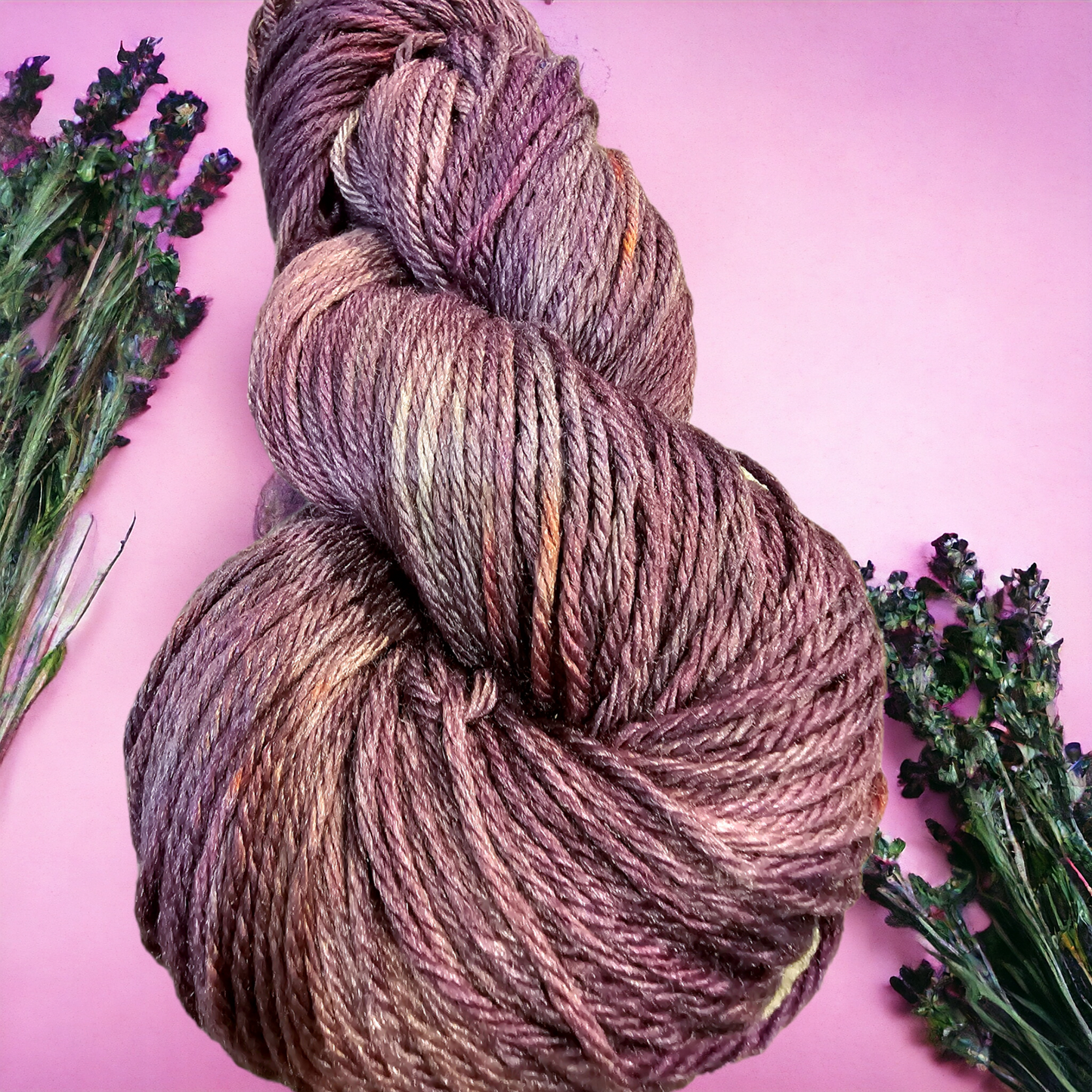 Hand dyed yarn - Heather collection (Deep Purple)