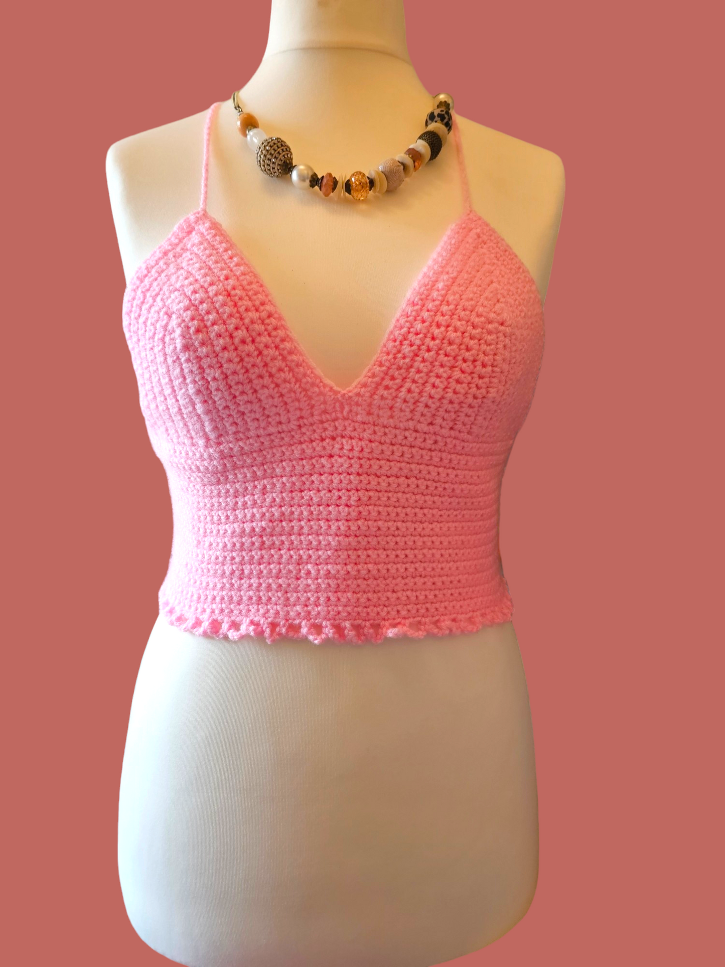 Handmade Crochet cropped top UK 10-12