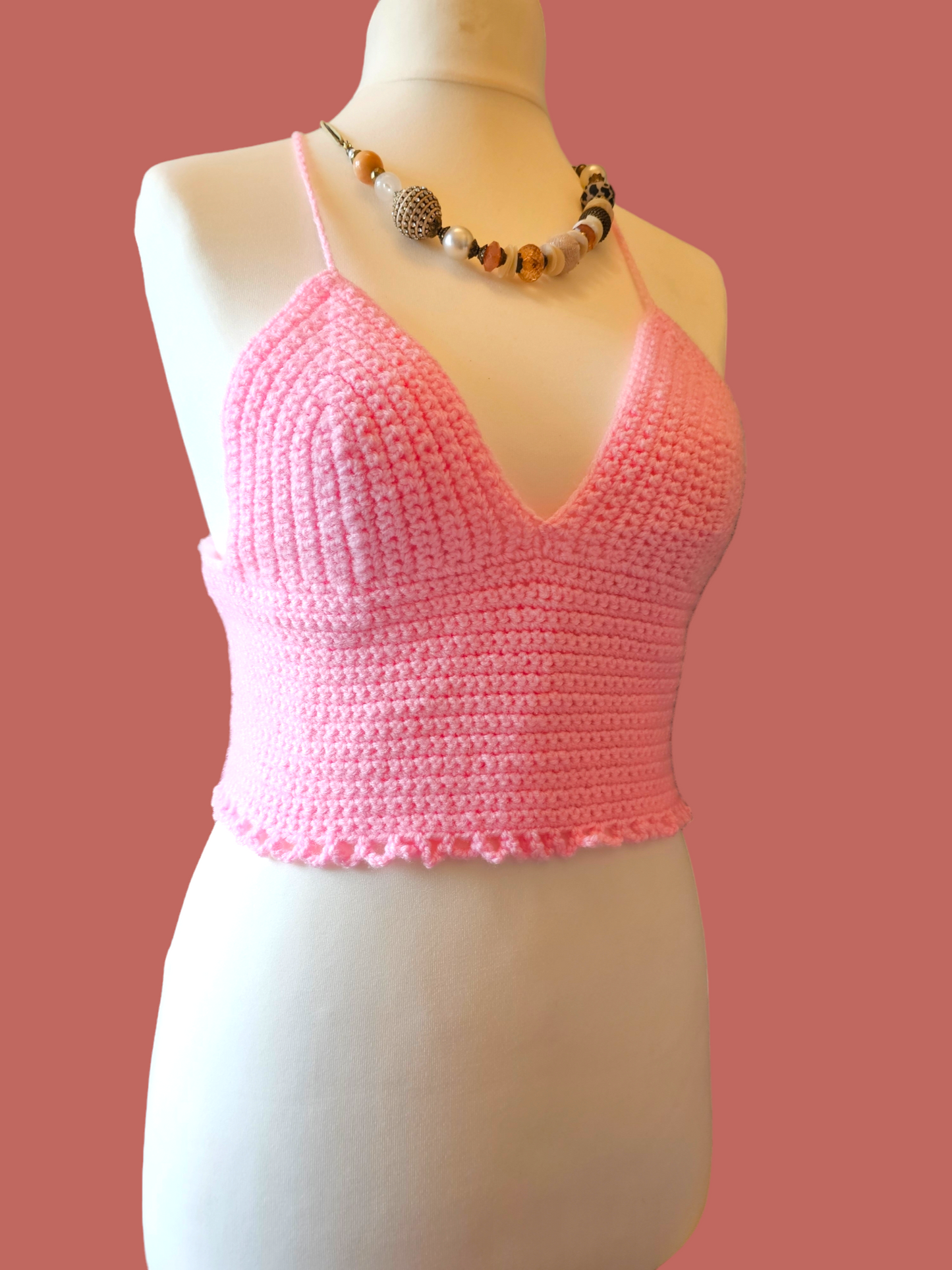 Handmade Crochet cropped top UK 10-12