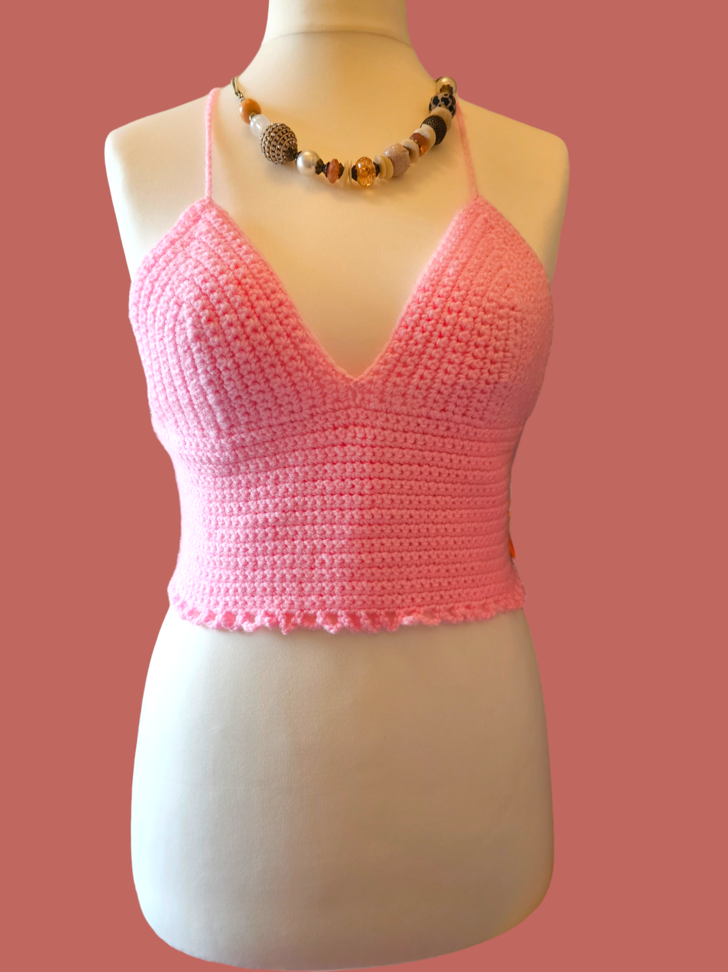 Handmade Crochet cropped top UK 10-12