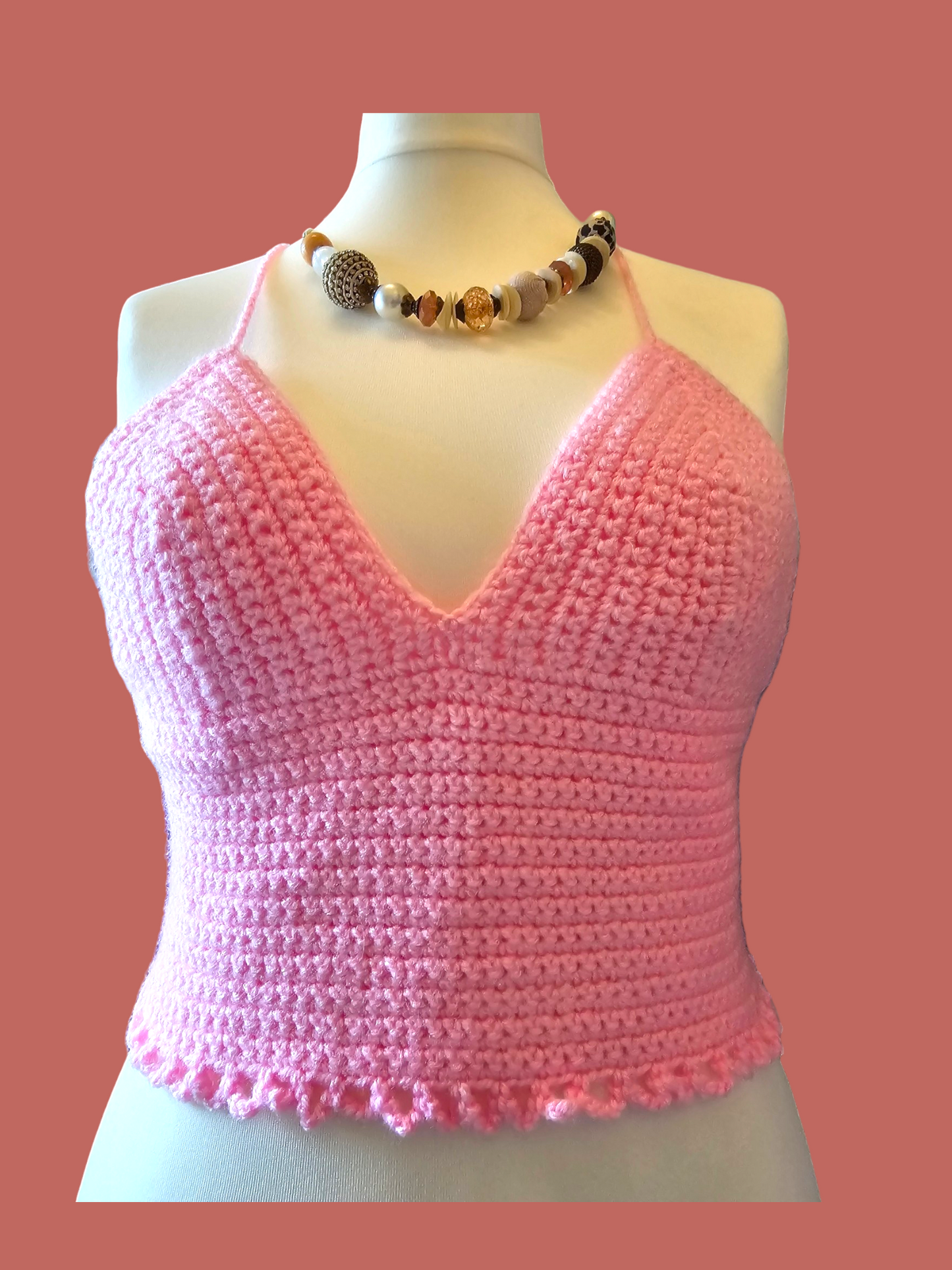 Handmade Crochet cropped top UK 10-12