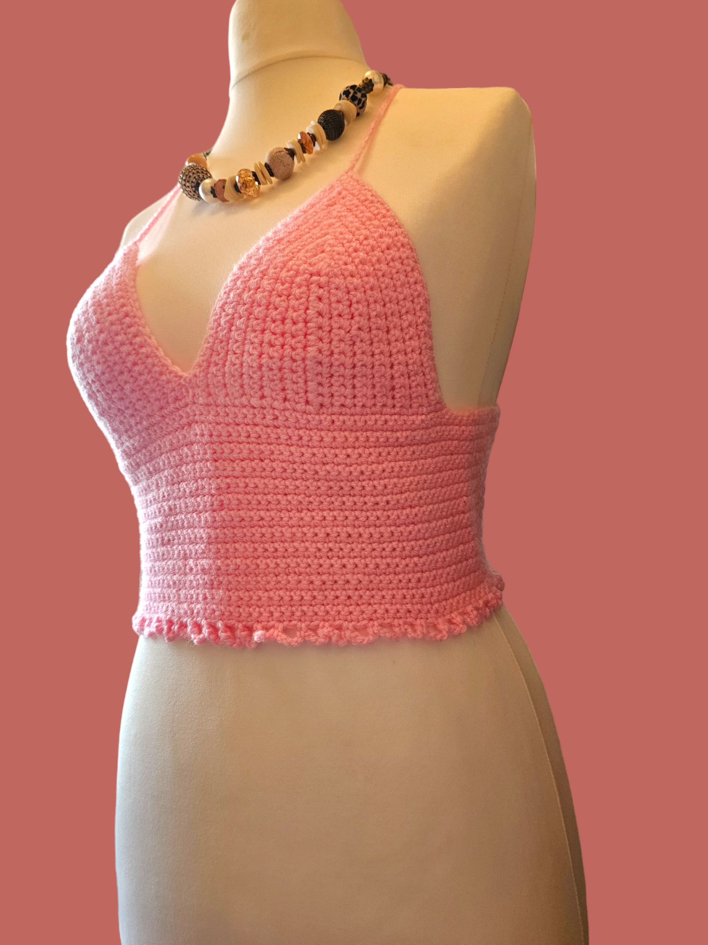 Handmade Crochet cropped top UK 10-12