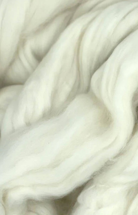 Merino wool roving - Natural white