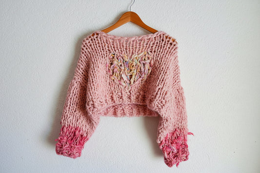 Instant Knit-ification Homespun Heart Cropped Sweater (Knitting Pattern)