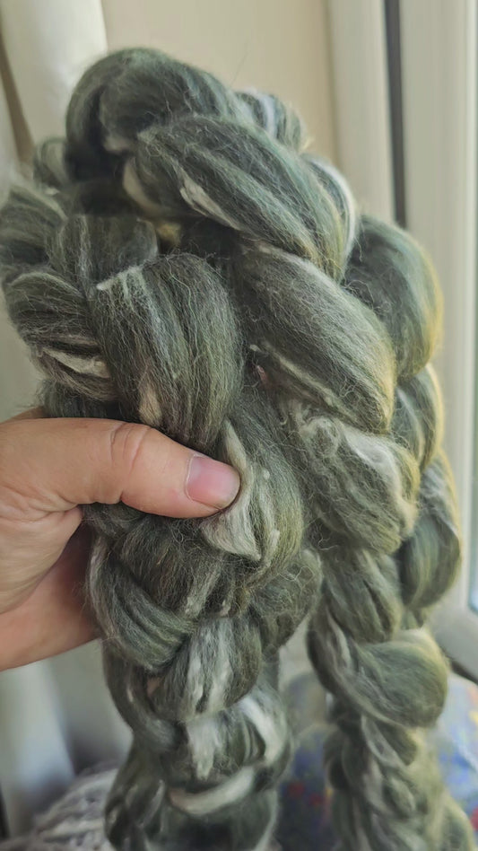 Green tweed merino top