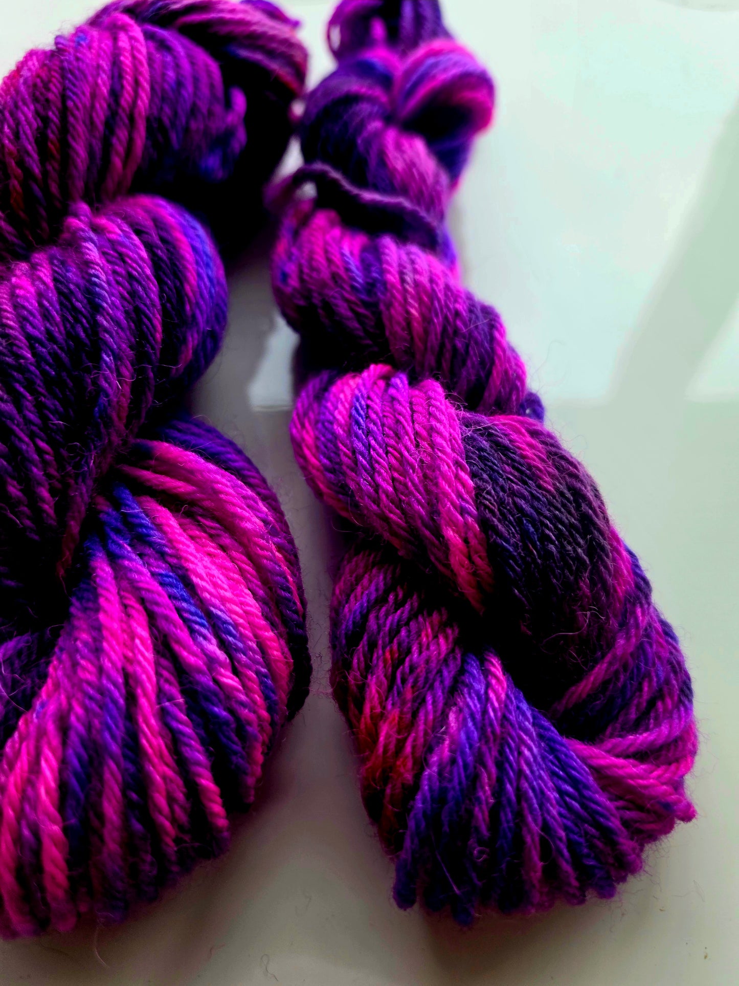 Neon Purple Rain Aran yarn