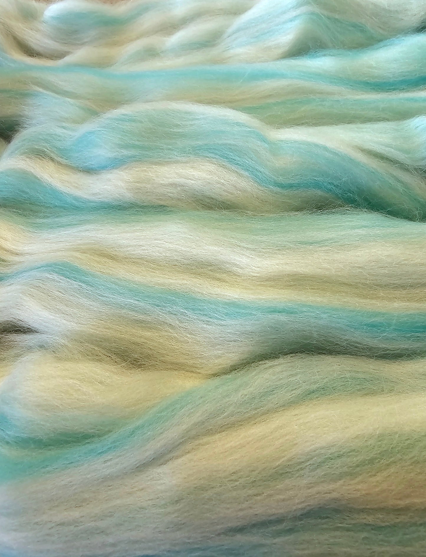 Minty merino,silk, and bamboo roving