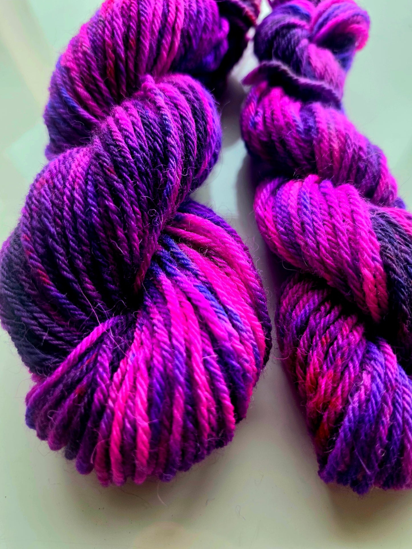 Neon Purple Rain Aran yarn