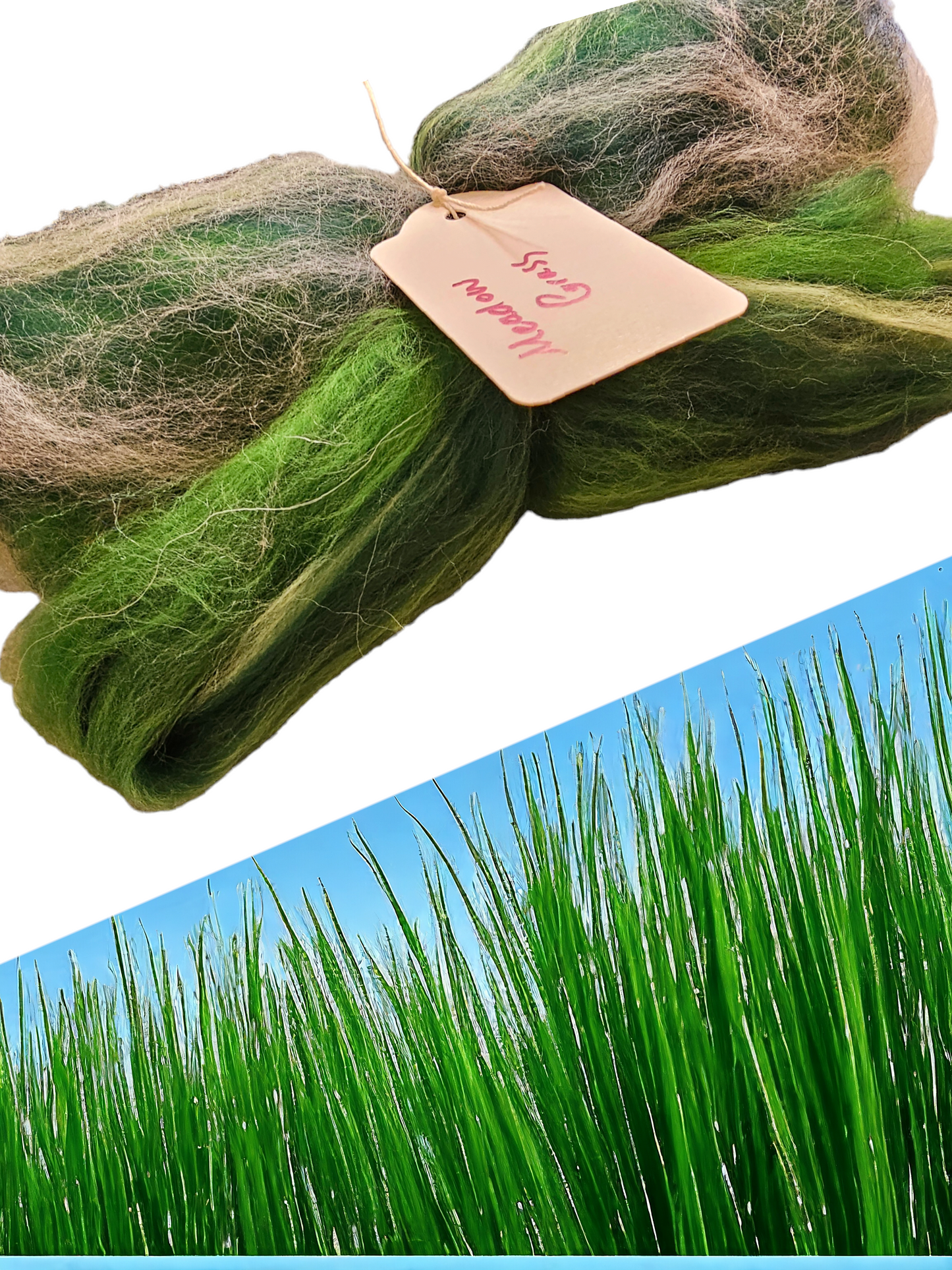 Meadow Grass. Beautiful wool batt perfect for spinning into yarn, felting or weaving.