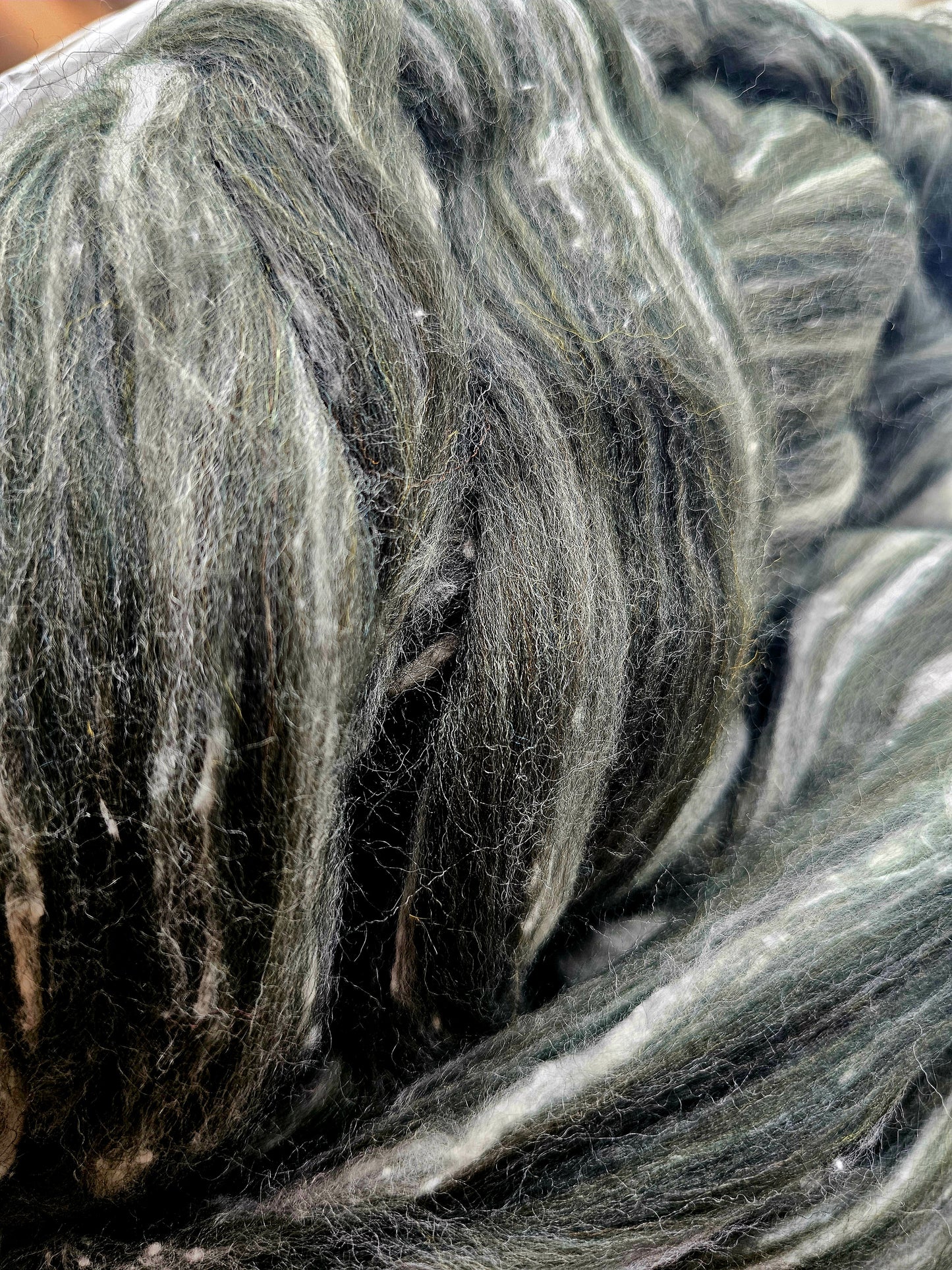 Green tweed merino top