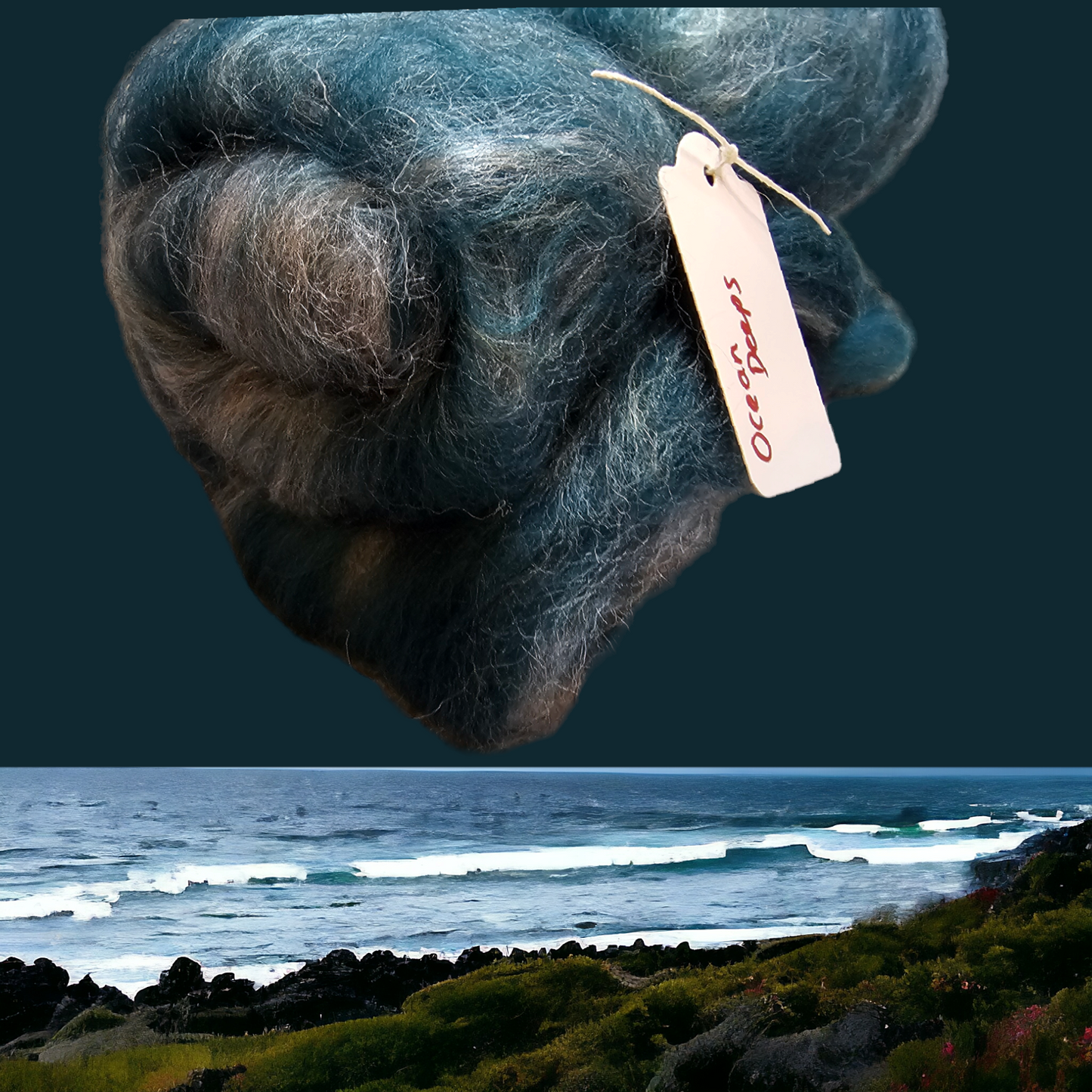 Ocean Deeps. Beautiful wool batt perfect for spinning into yarn, felting or weaving.