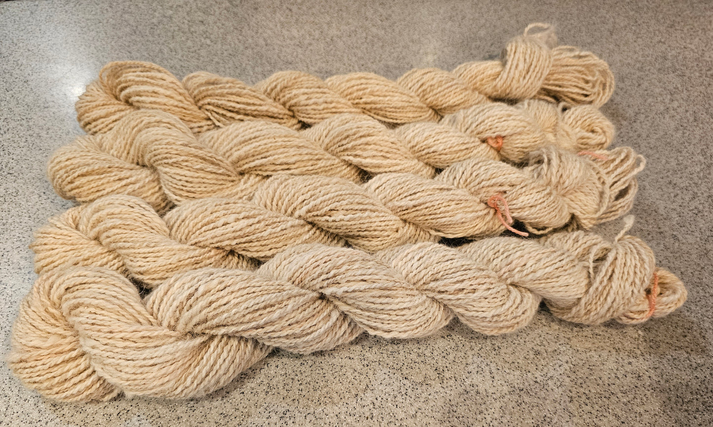 Wool spinning services.  Custom-made traditional hand spun yarn from your sheep's wool or alpaca.