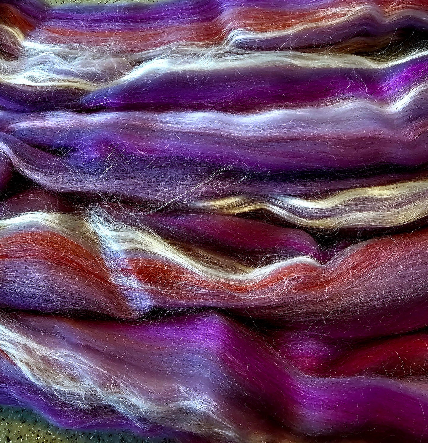 Purple paradise merino and bamboo roving