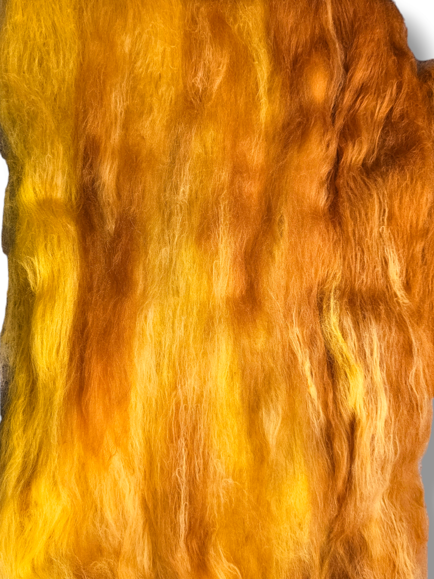 Harvest sunrise. Beautiful wool batt perfect for spinning into yarn, felting or weaving.