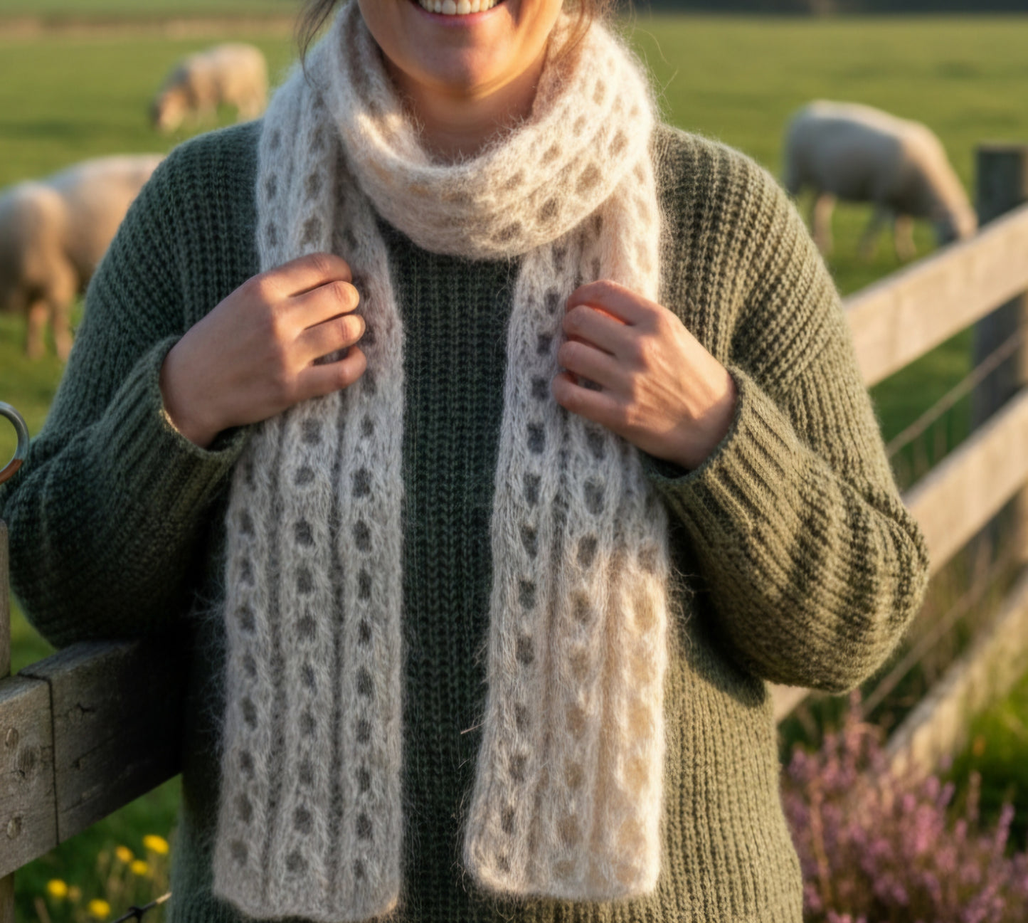 Handmade items made from handspun yarn. (Pet fur yarn and sheeps wool yarn).
