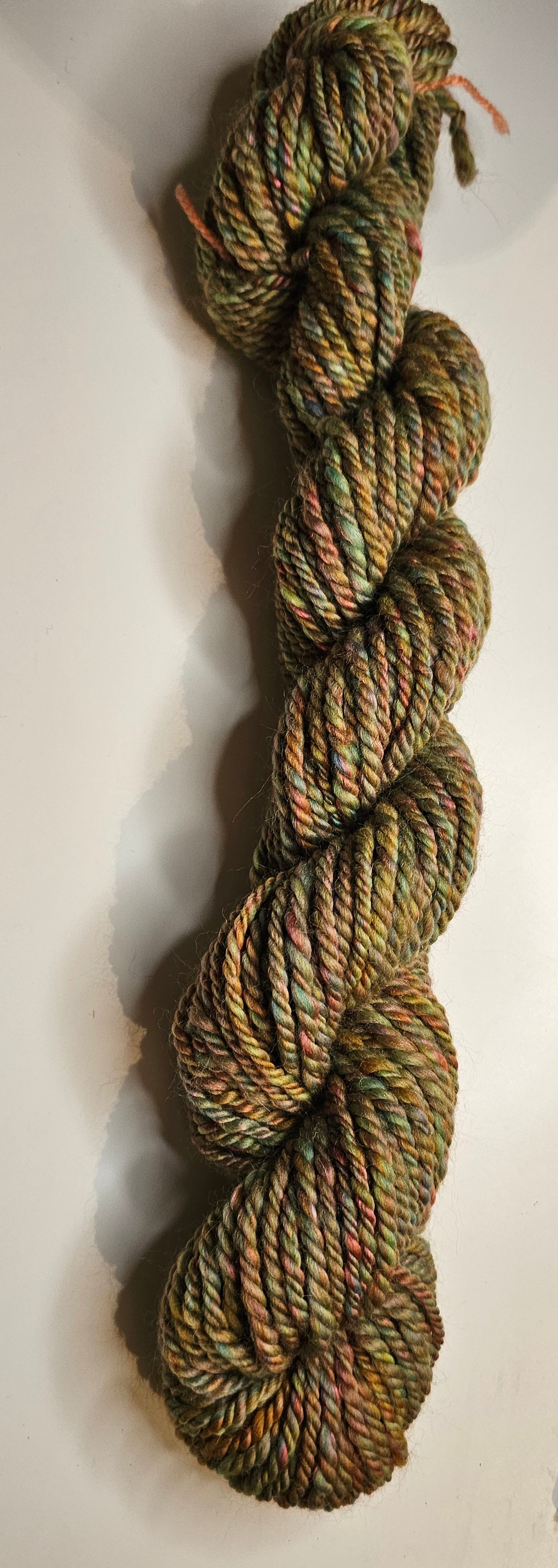 Hand-spun Yarn . Autumn Aran weight yarn