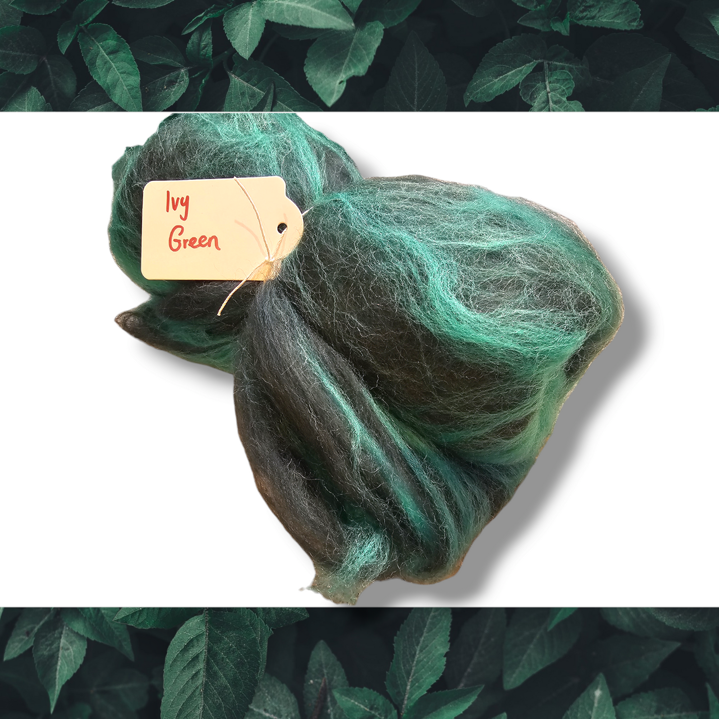 Ivy Green. Beautiful wool batt perfect for spinning into yarn, felting or weaving.