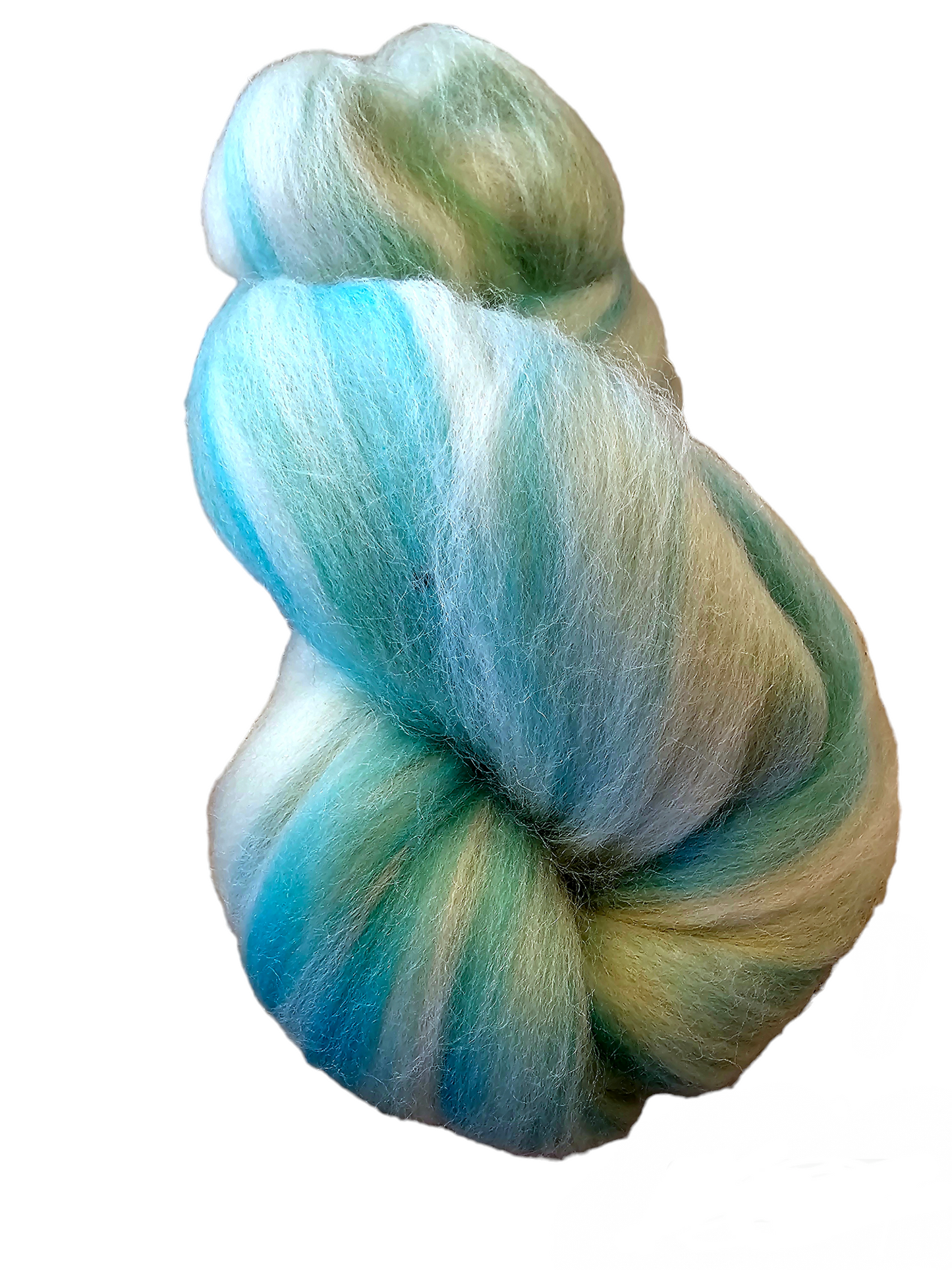 Minty merino,silk, and bamboo roving