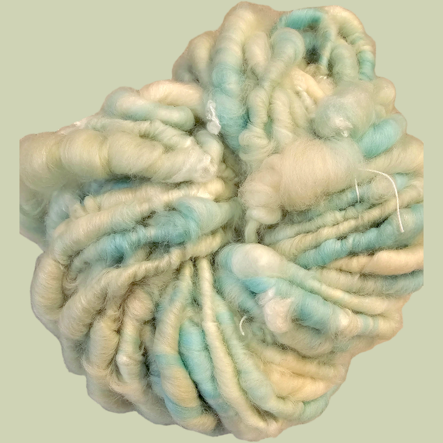 Hand-spun art yarn in Beautiful blues. (Super chunky yarn)