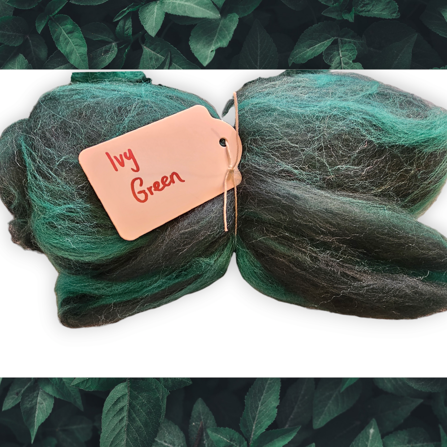 Ivy Green. Beautiful wool batt perfect for spinning into yarn, felting or weaving.