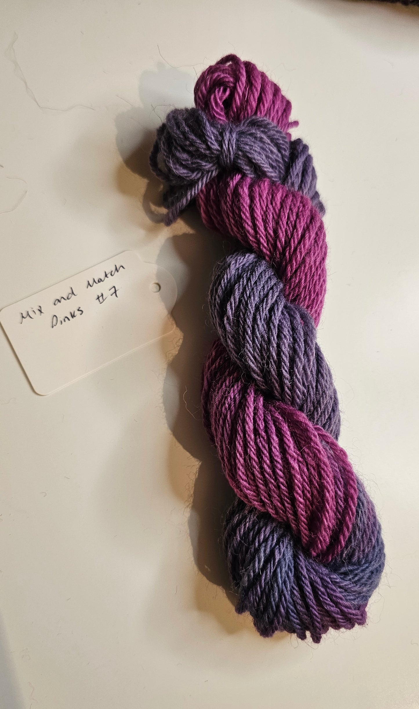 Mix and Match pinks and purples DK yarn