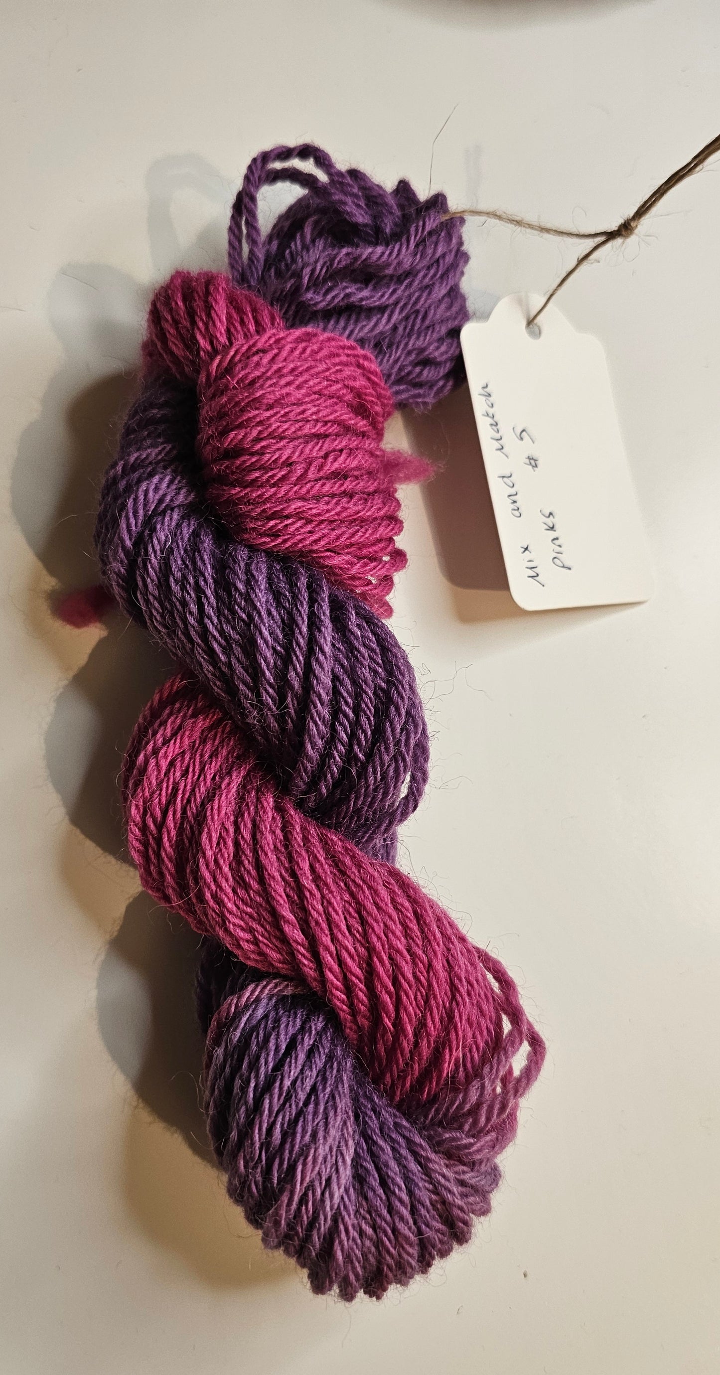 Mix and Match pinks and purples DK yarn