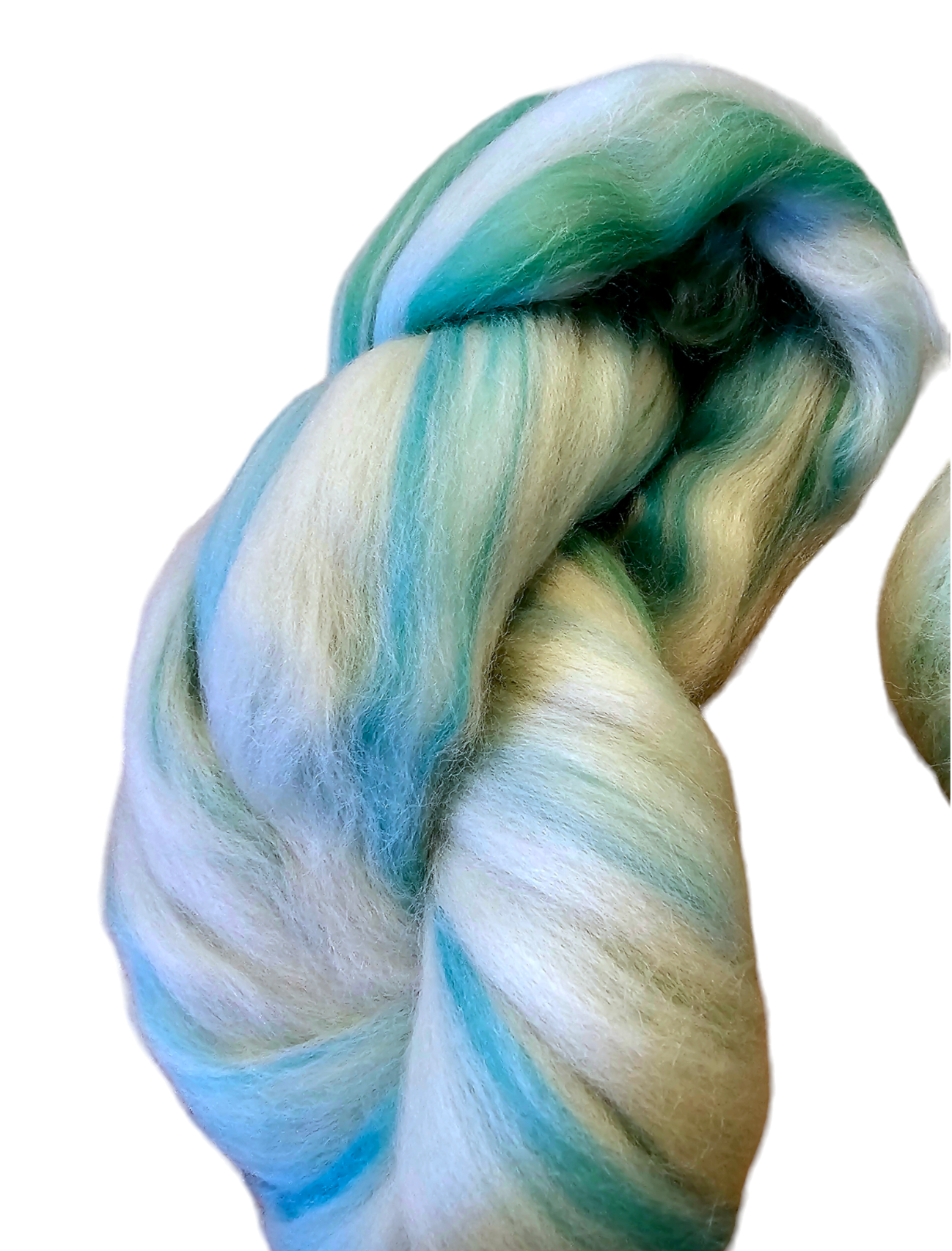 Minty merino,silk, and bamboo roving