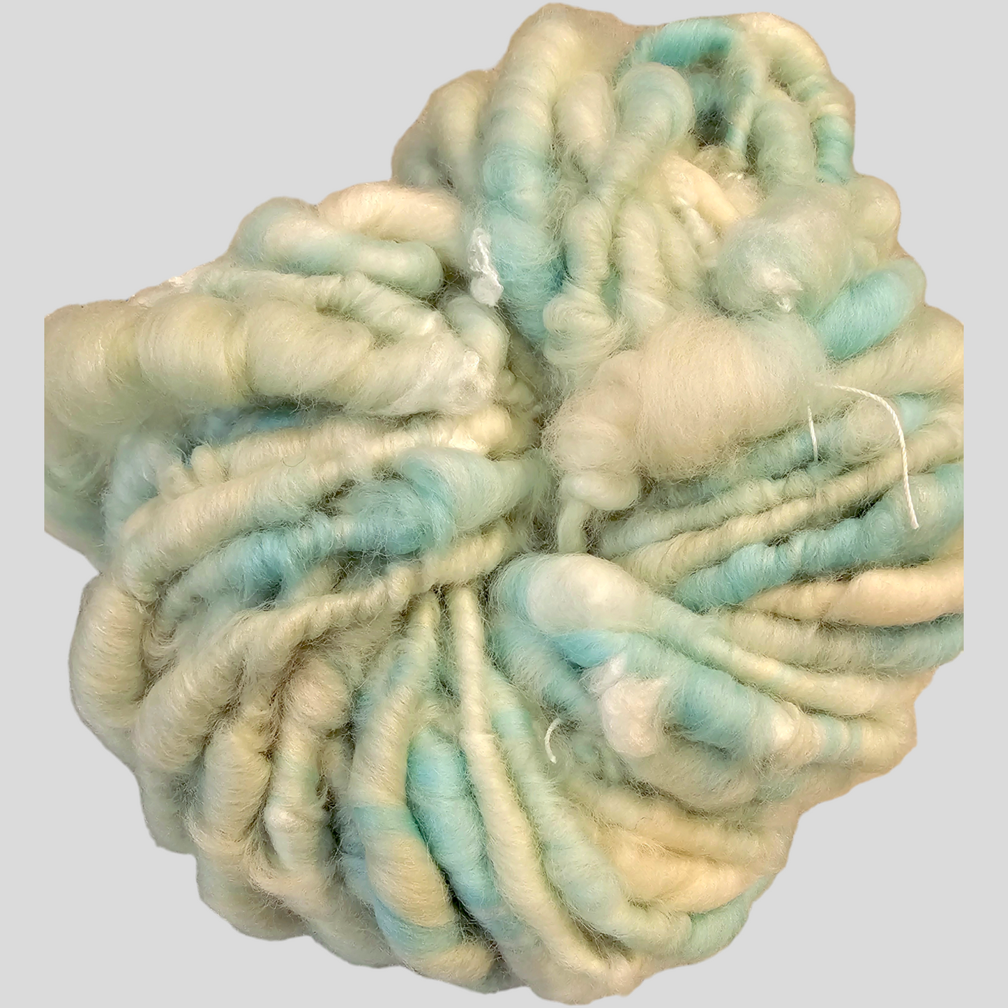 Hand-spun art yarn in Beautiful blues. (Super chunky yarn)