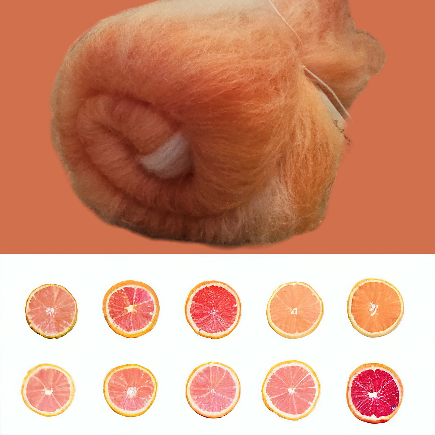 Pink Grapefruit. Beautiful wool batt perfect for spinning into yarn, felting or weaving.