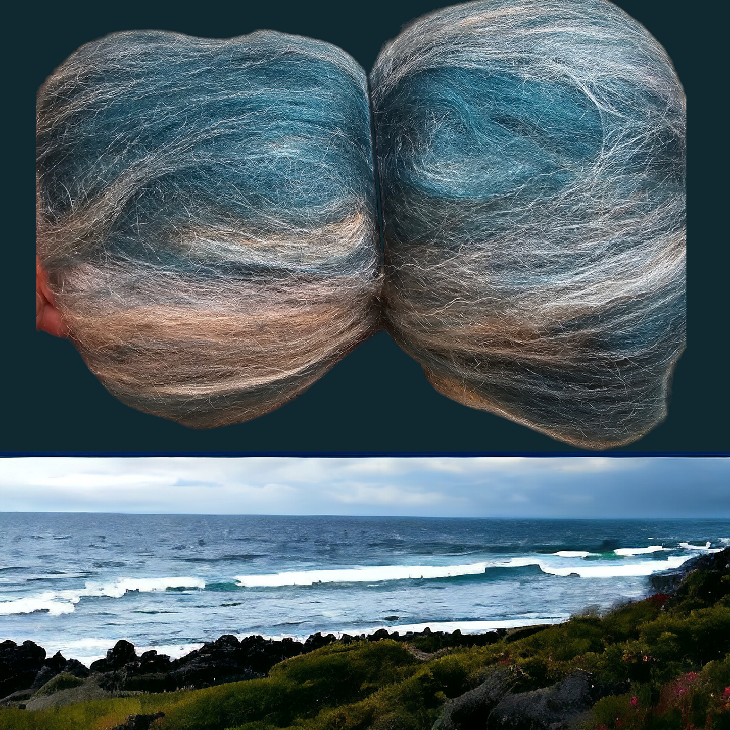 Ocean Deeps. Beautiful wool batt perfect for spinning into yarn, felting or weaving.