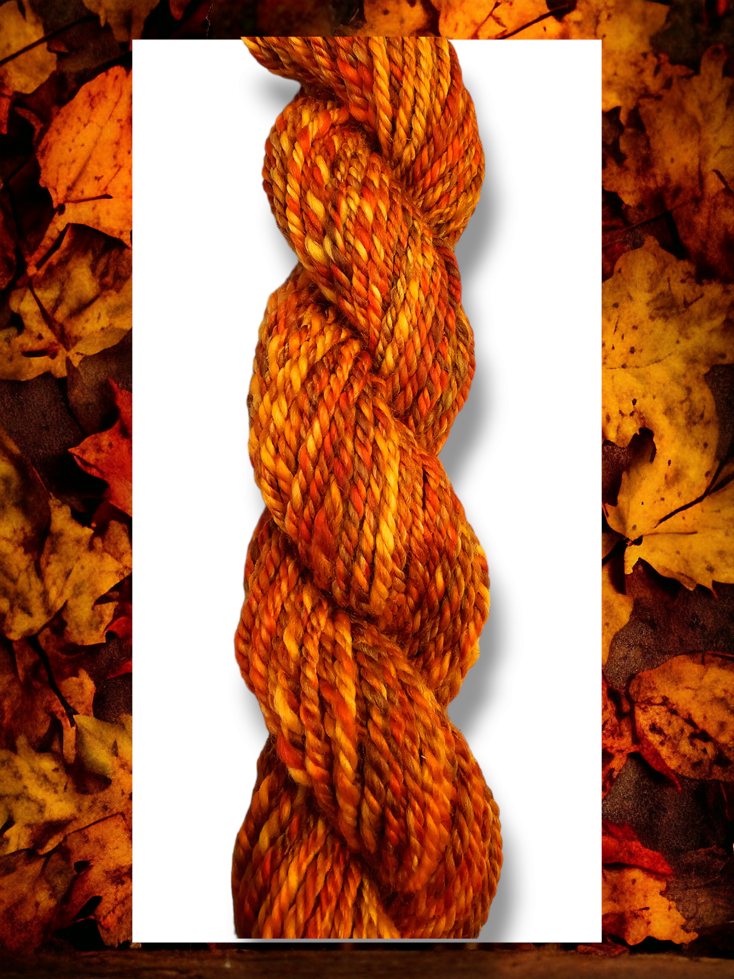 Hand-spun Yarn . Autumn Oranges Aran weight yarn