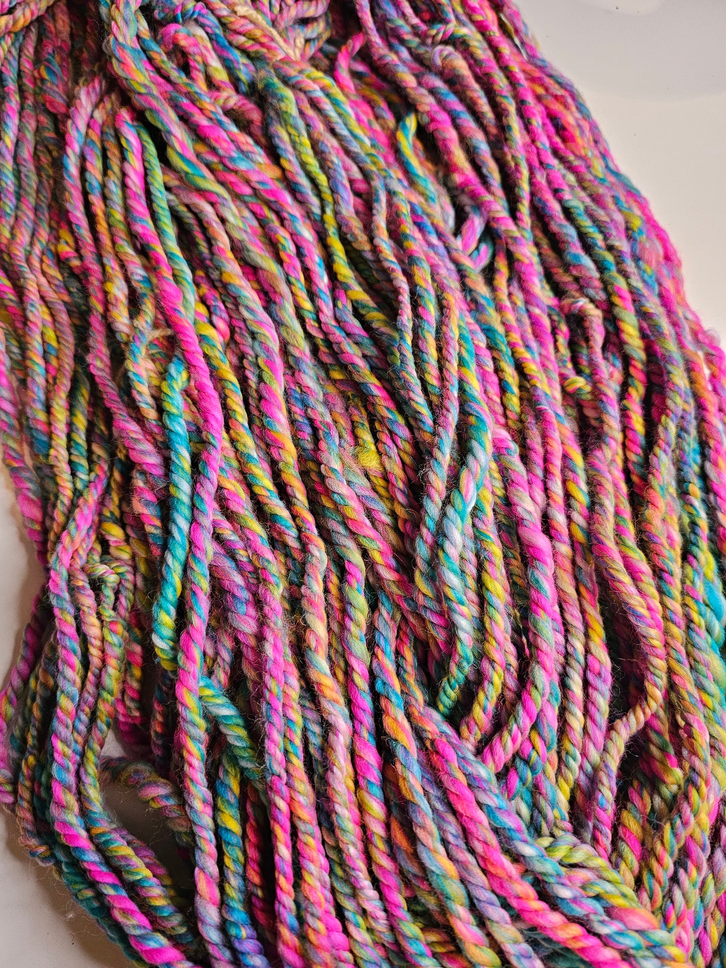 Handspun chunky rainbow yarn