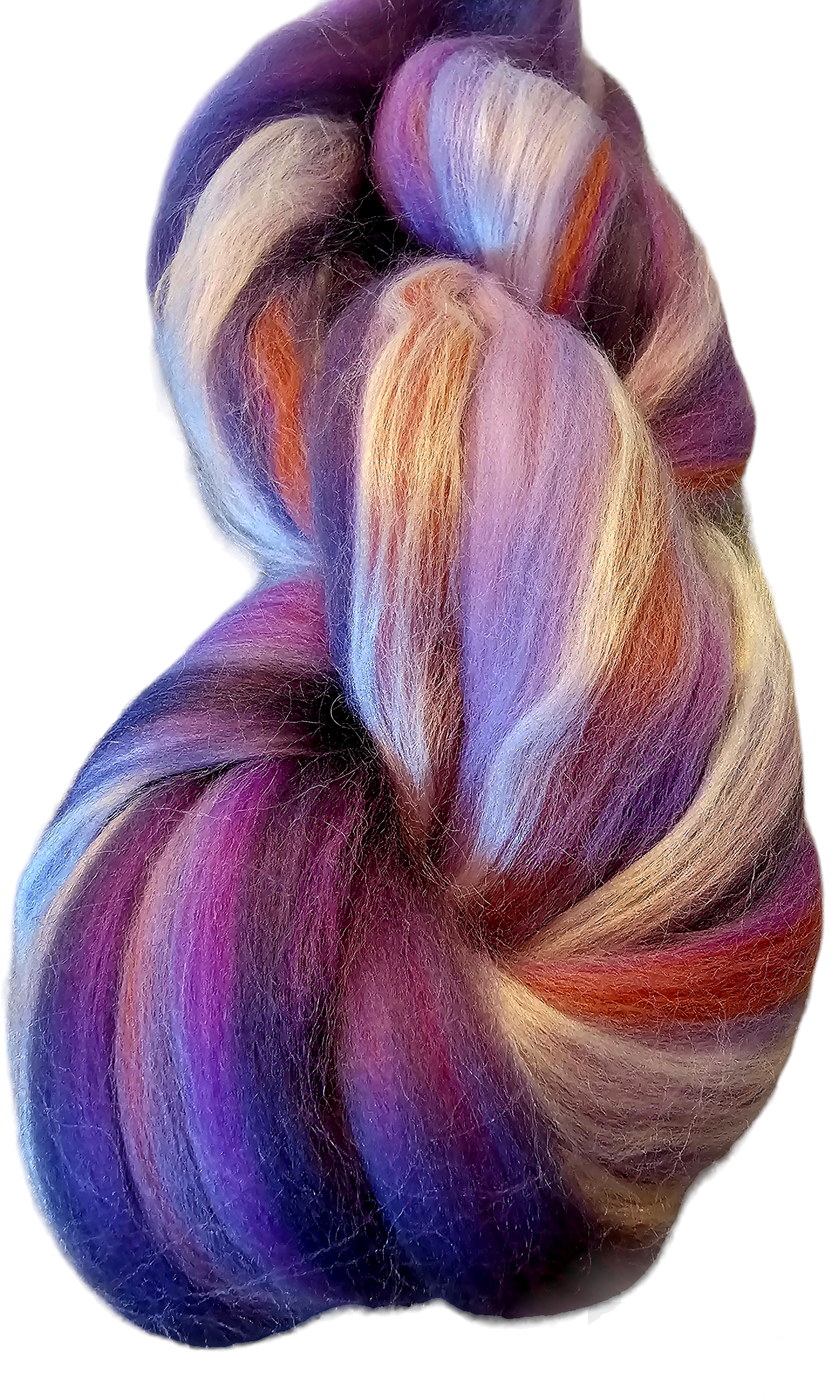 Purple paradise merino and bamboo roving