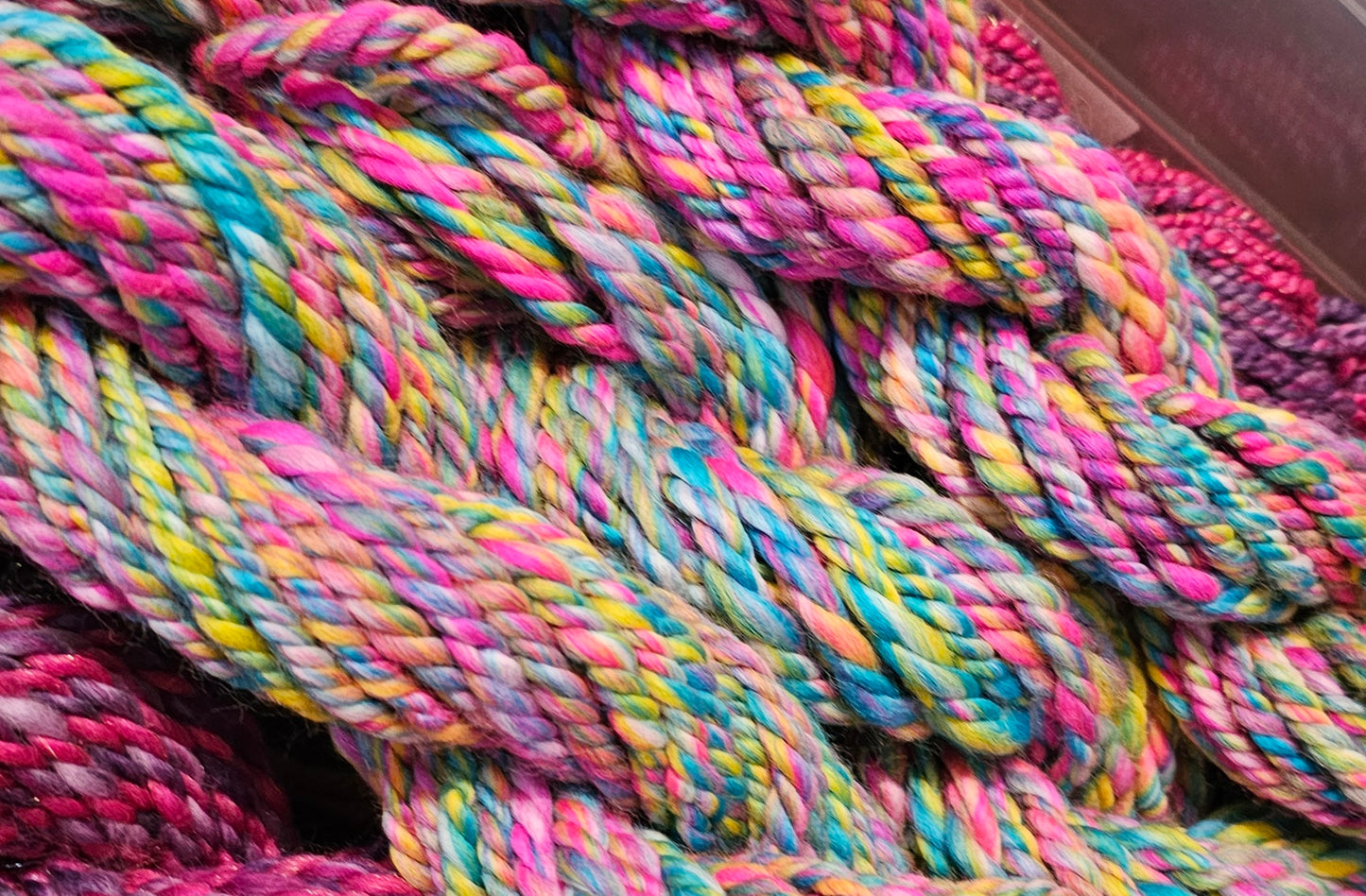 Handspun chunky rainbow yarn