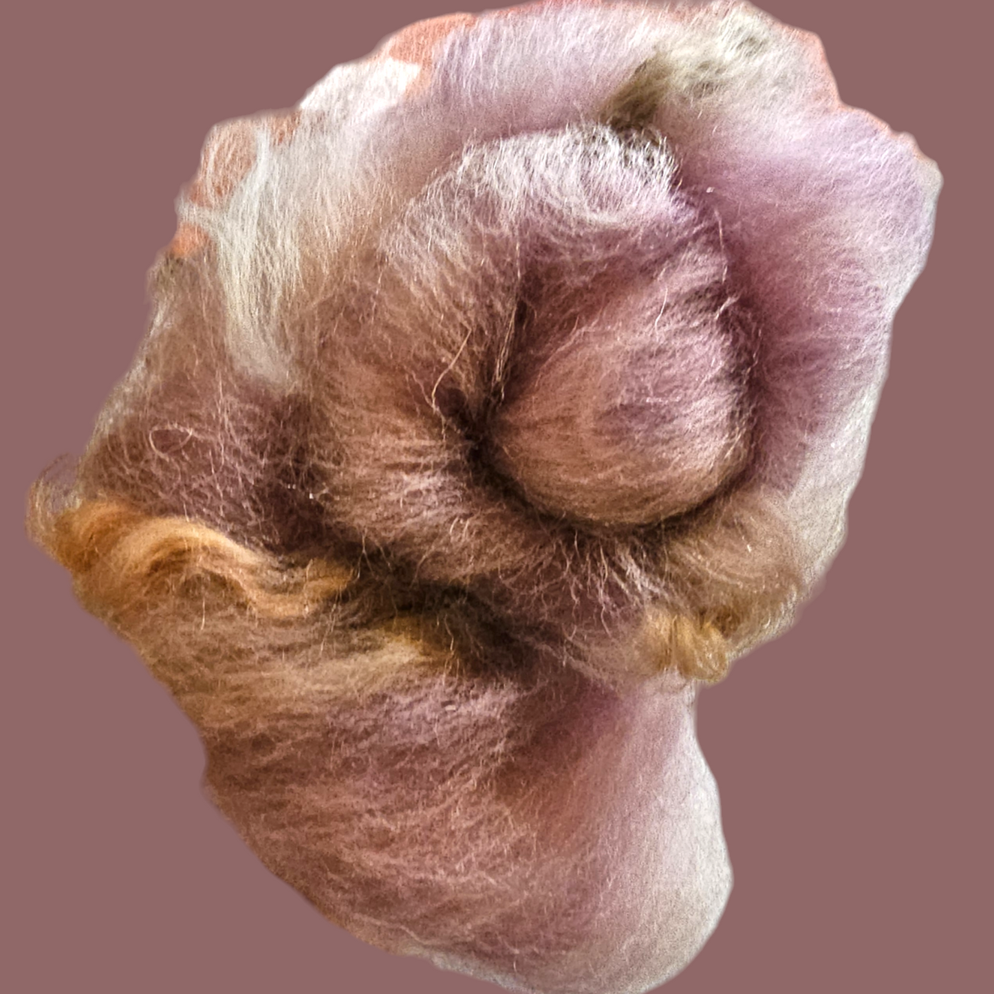 Lavender and Pink Art yarn wool batt.