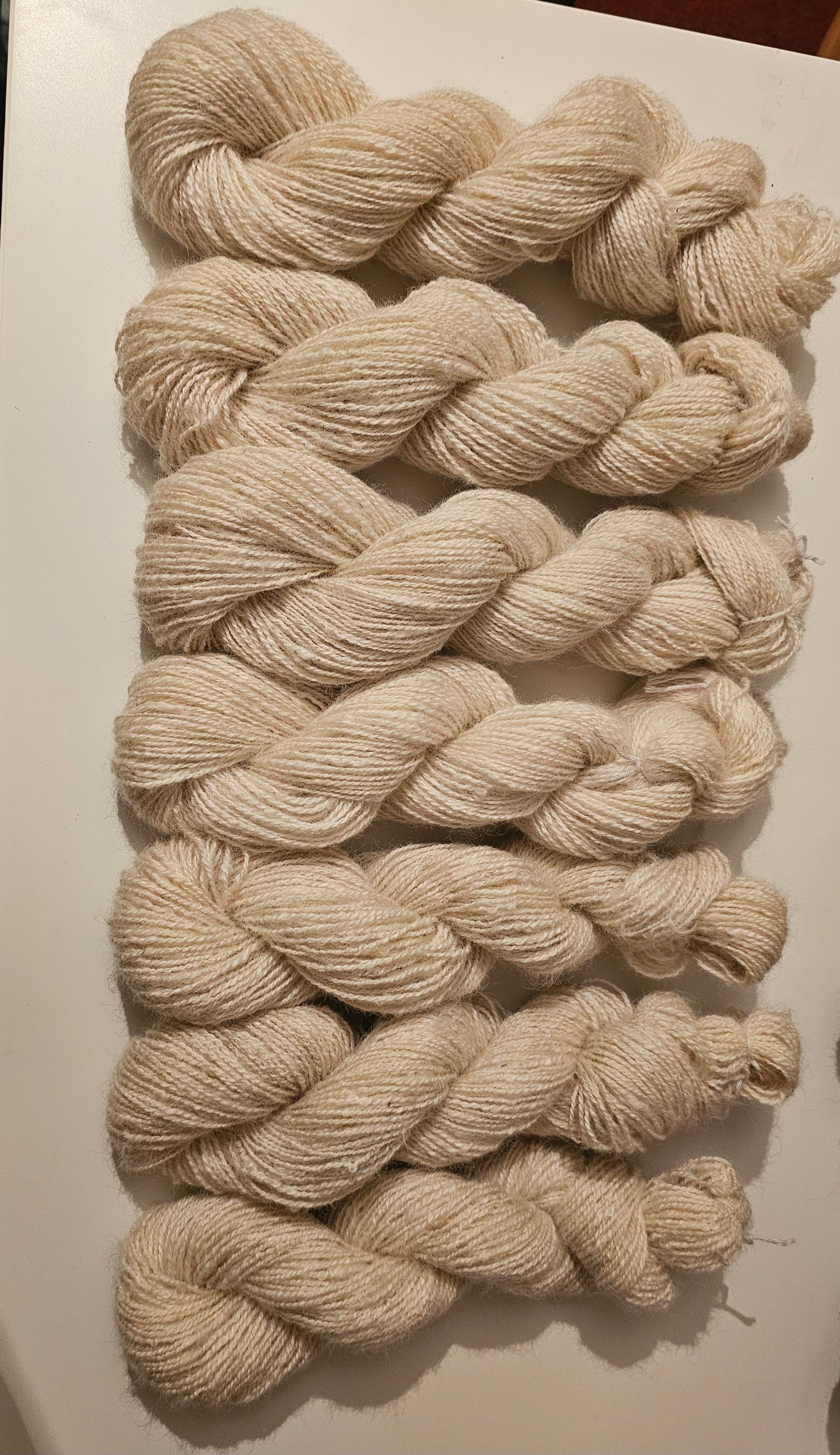 Wool spinning services.  Custom-made traditional hand spun yarn from your sheep's wool or alpaca.