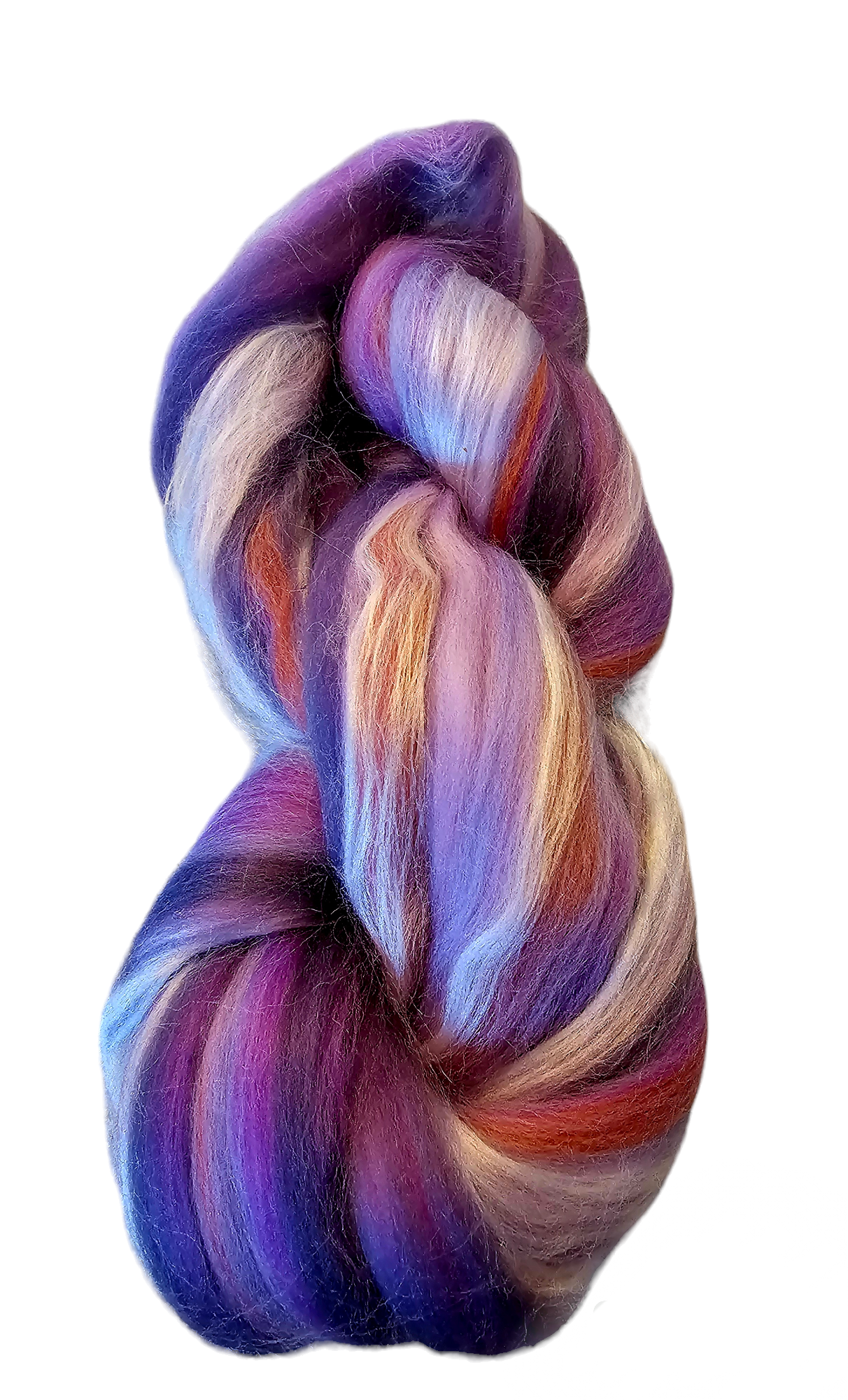 Purple paradise merino and bamboo roving