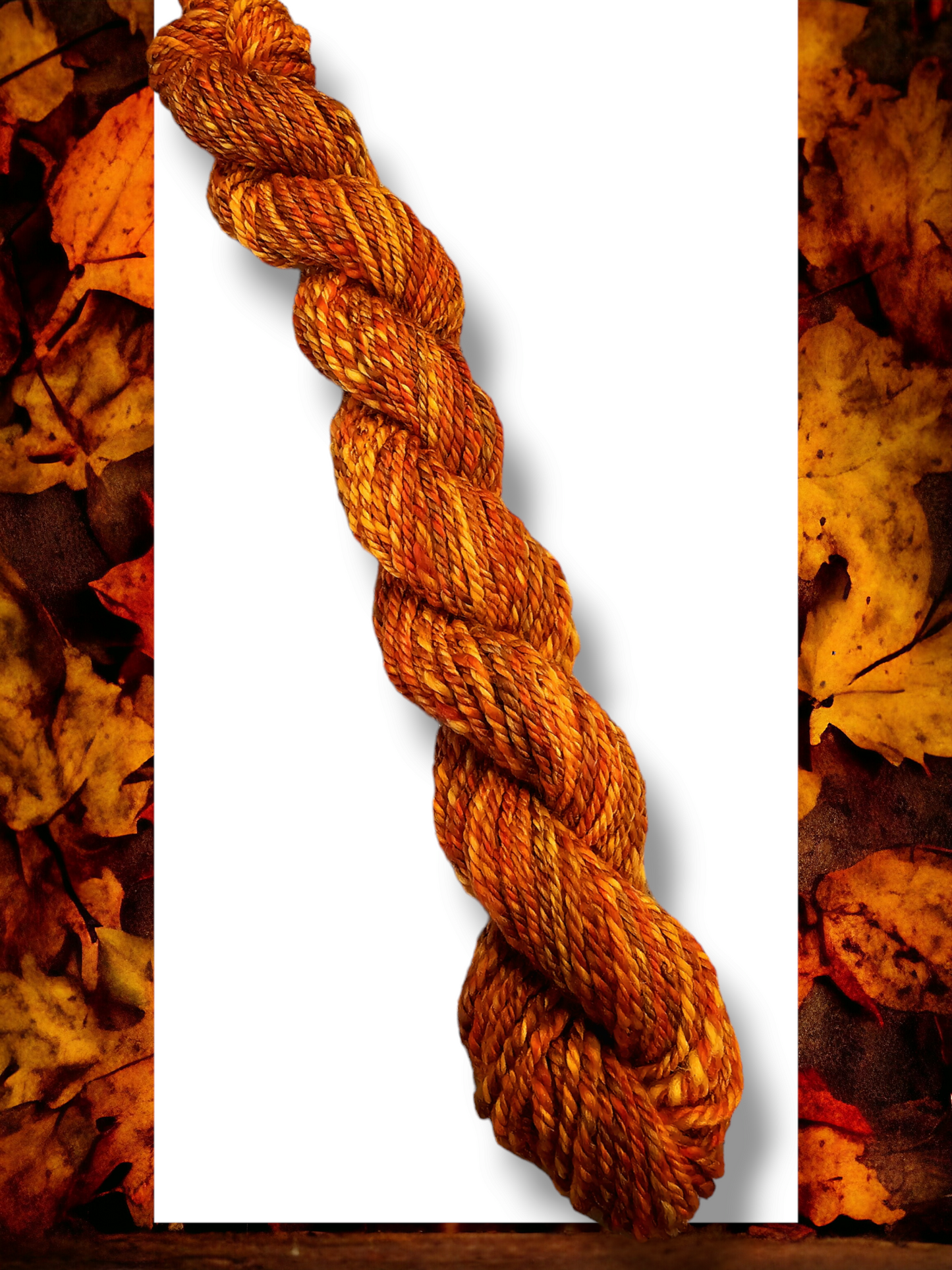 Hand-spun Yarn . Autumn Oranges Aran weight yarn