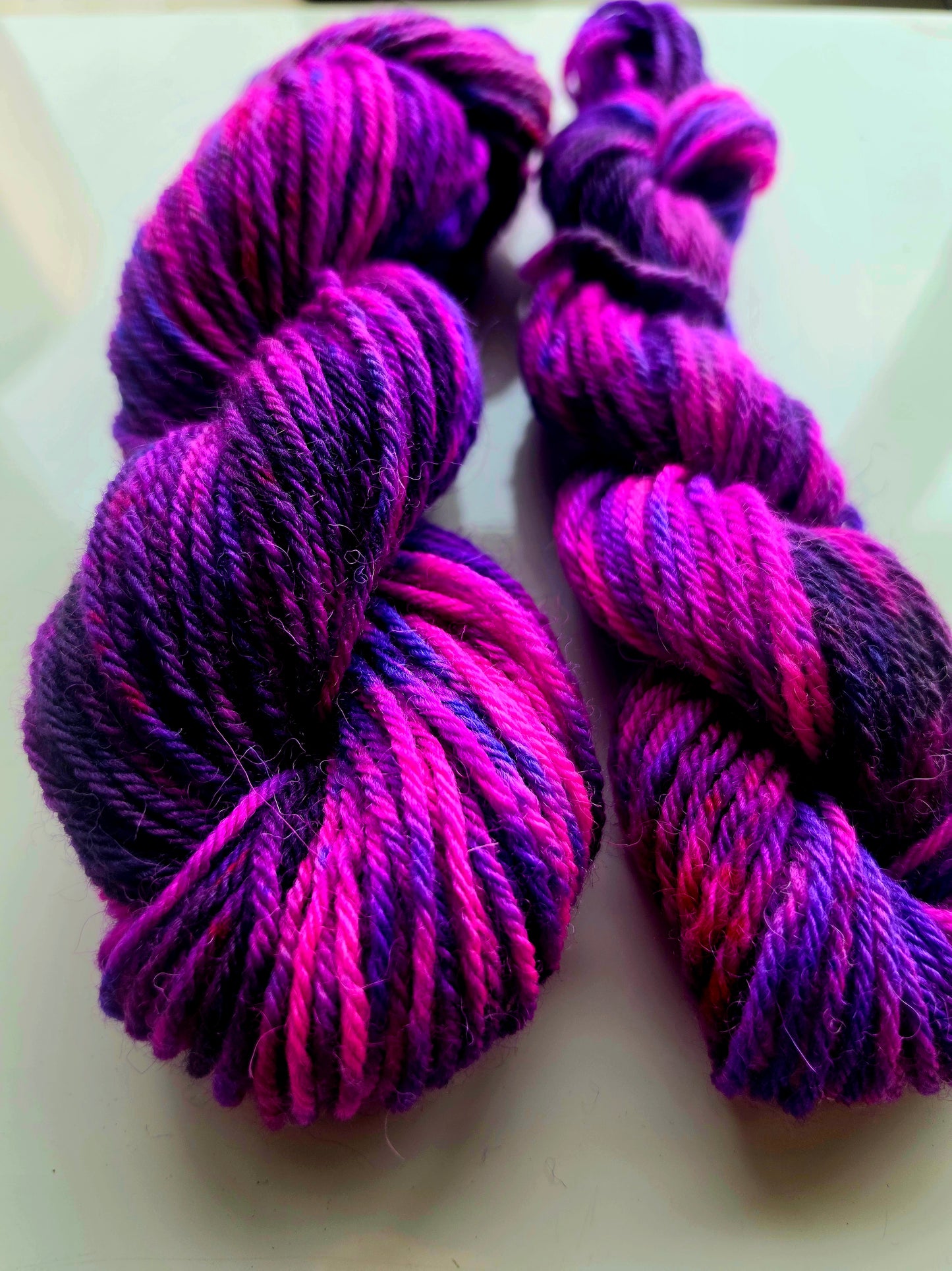 Neon Purple Rain Aran yarn