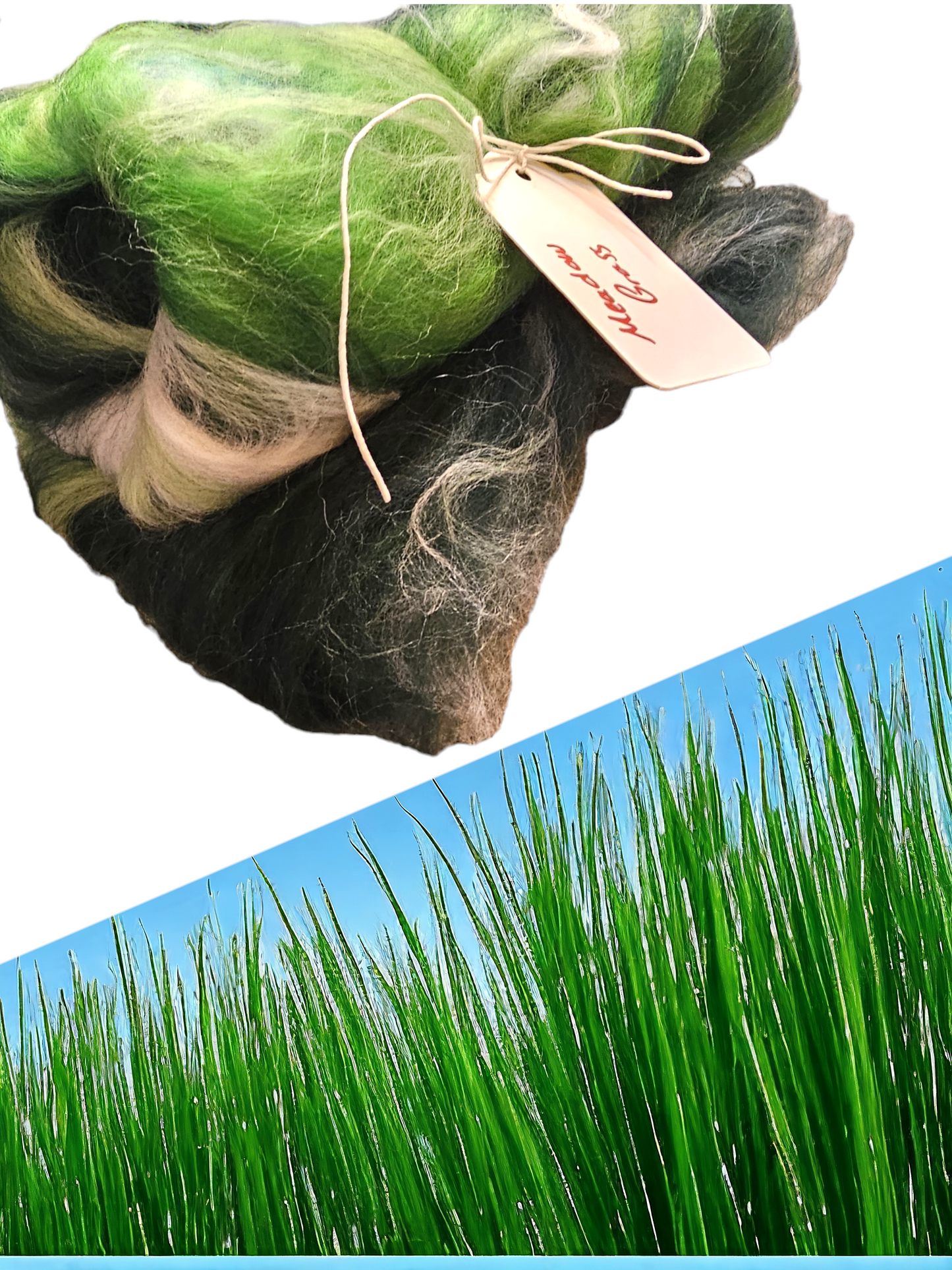 Meadow Grass. Beautiful wool batt perfect for spinning into yarn, felting or weaving.