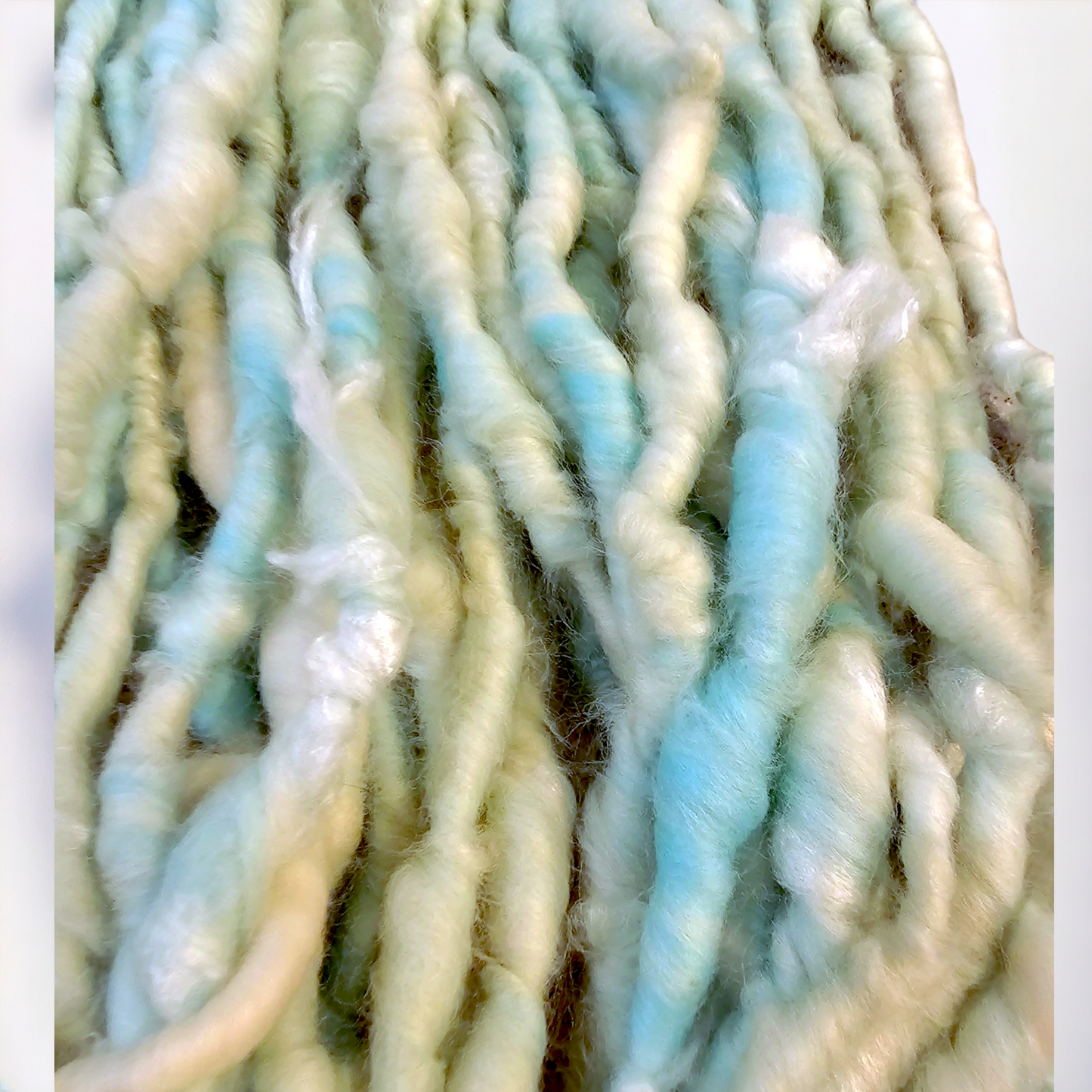 Hand-spun art yarn in Beautiful blues. (Super chunky yarn)