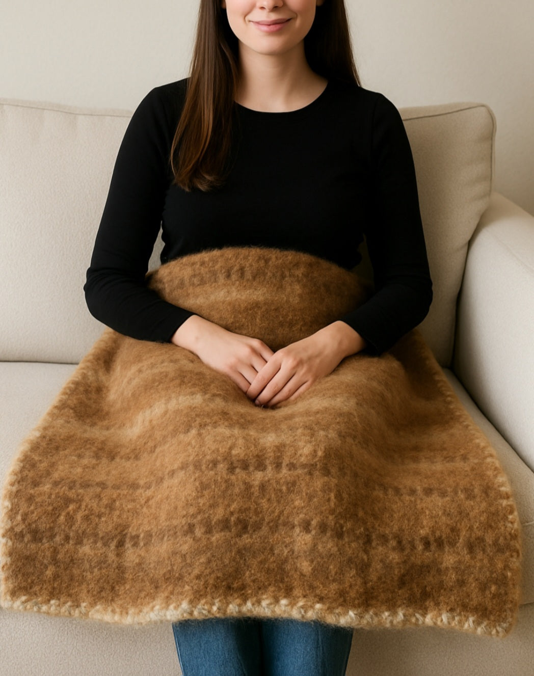 Handmade items made from handspun yarn. (Pet fur yarn and sheeps wool yarn).